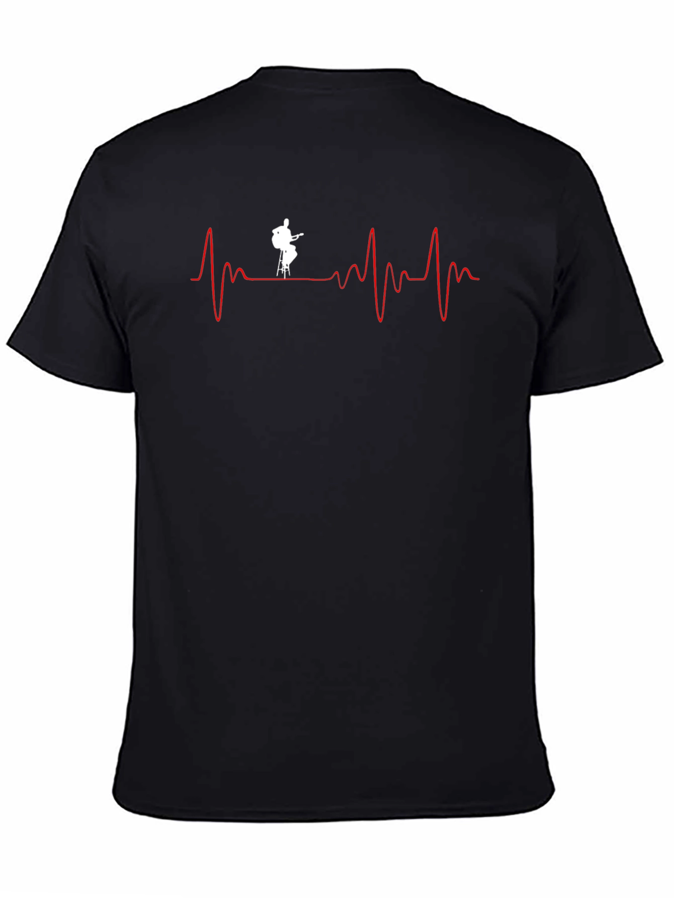 Musician Heartbeat Graphic Tee - Black