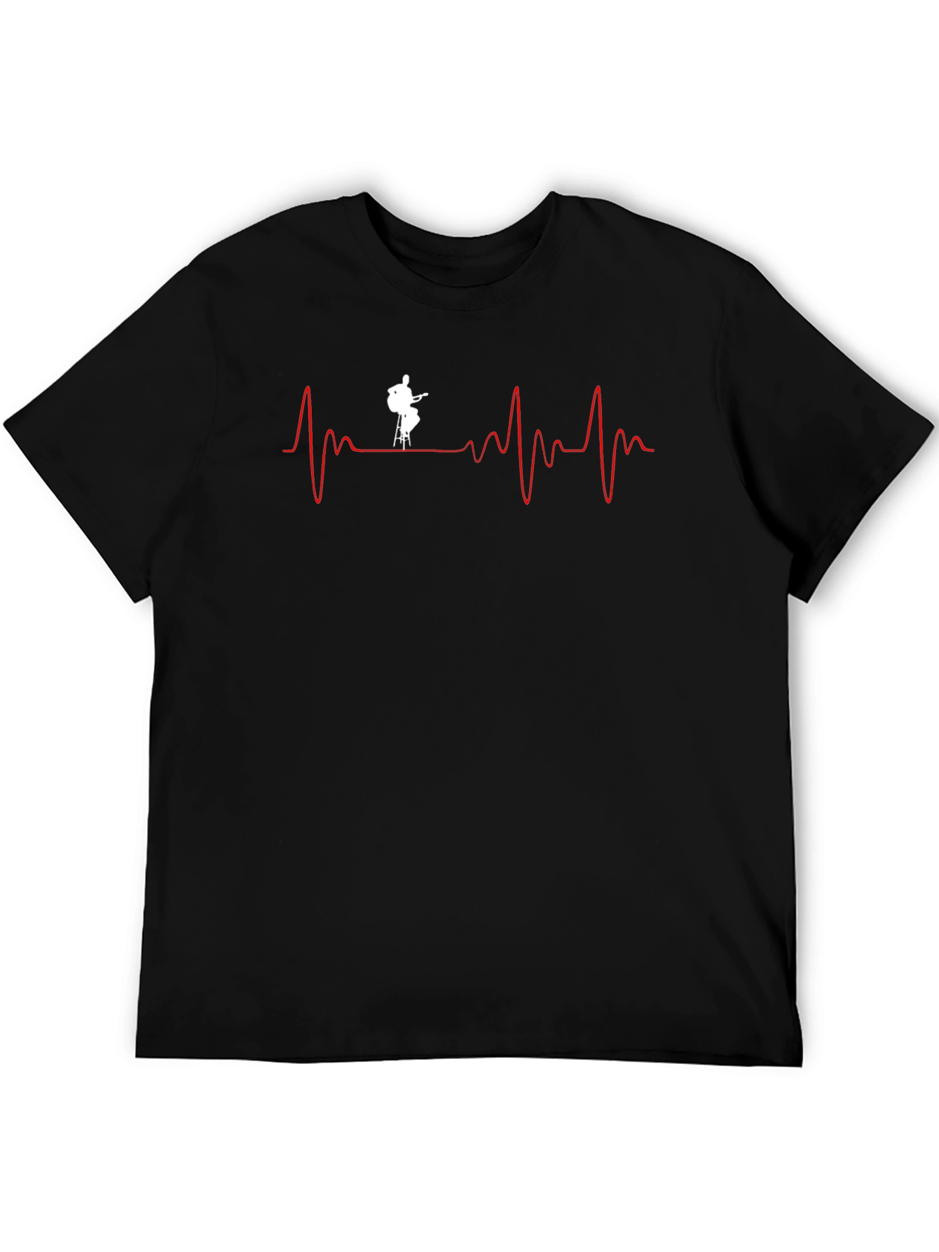 Musician Heartbeat Graphic Tee - Black