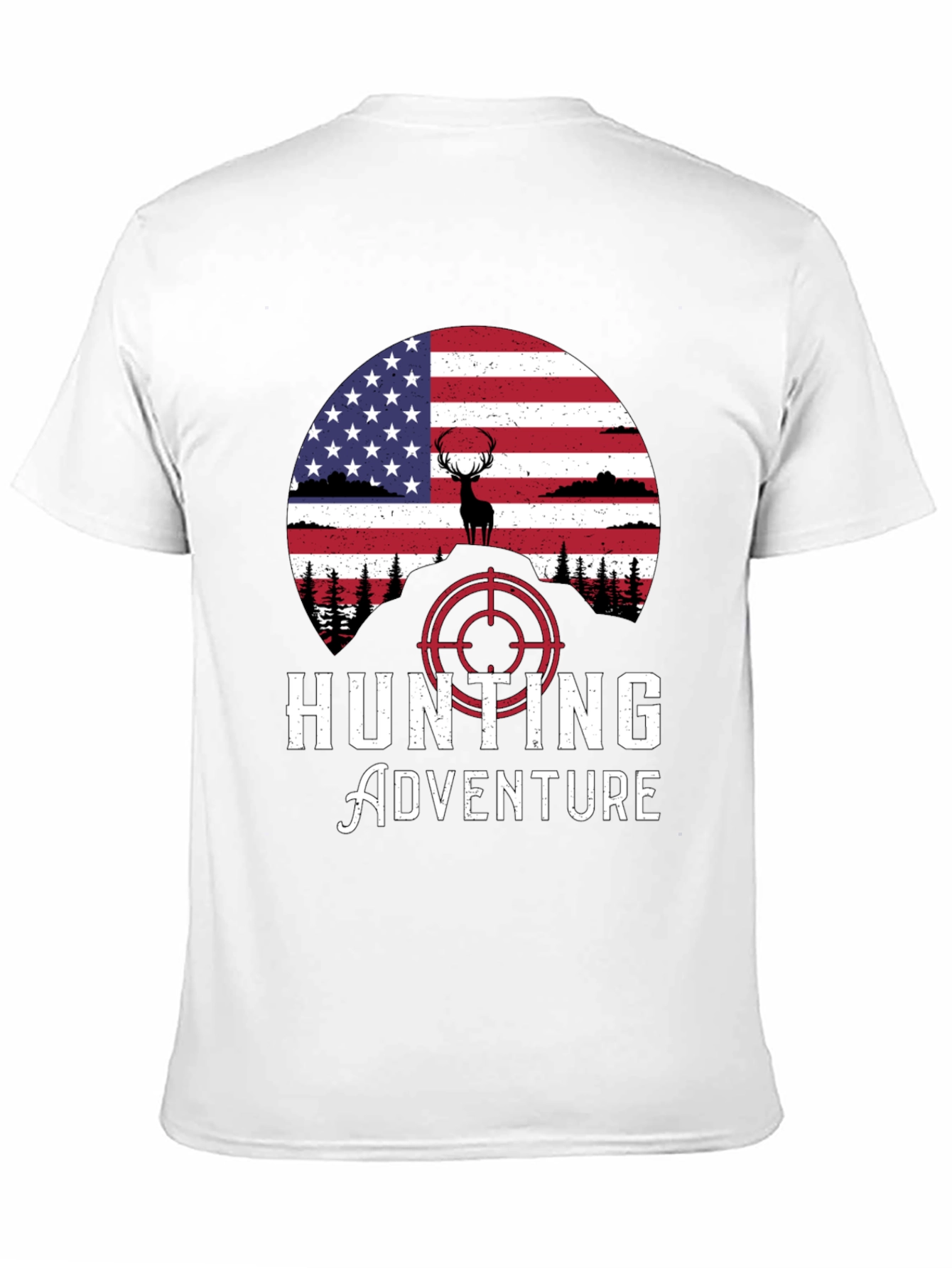 Hunting Adventure Tee - USA Flag Deer Graphic