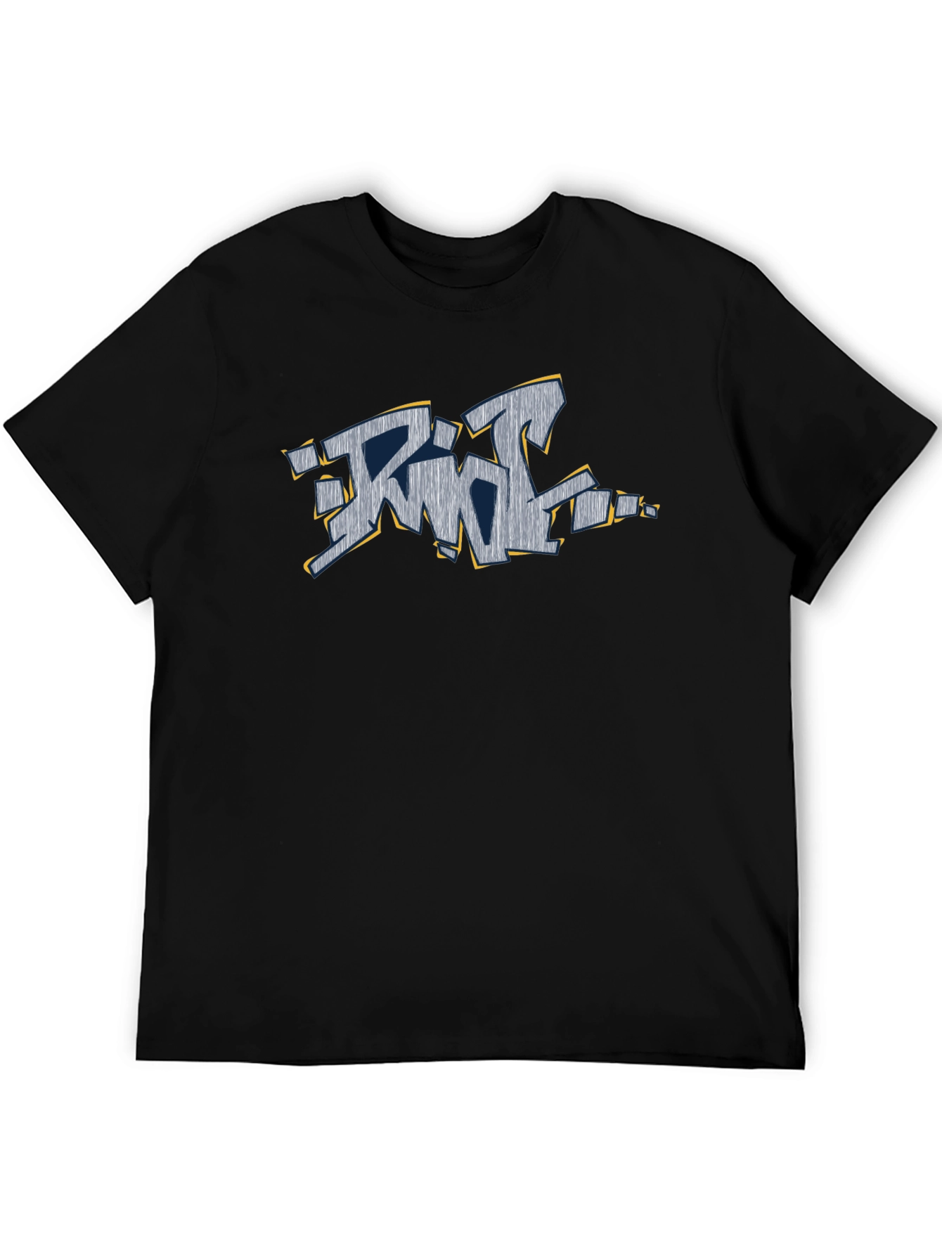 Graffiti Style Graphic T-Shirt - Black