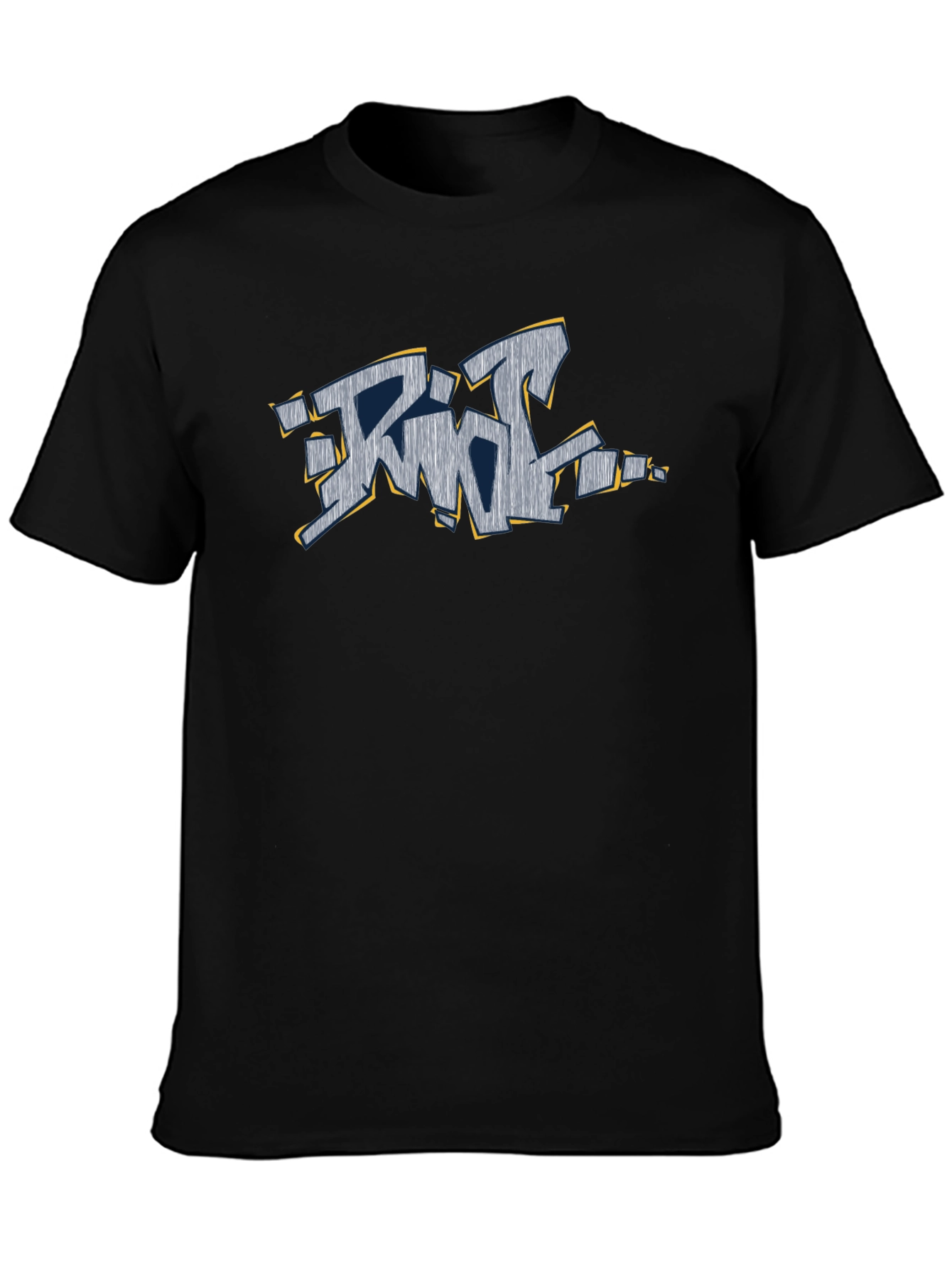 Graffiti Style Graphic T-Shirt - Black