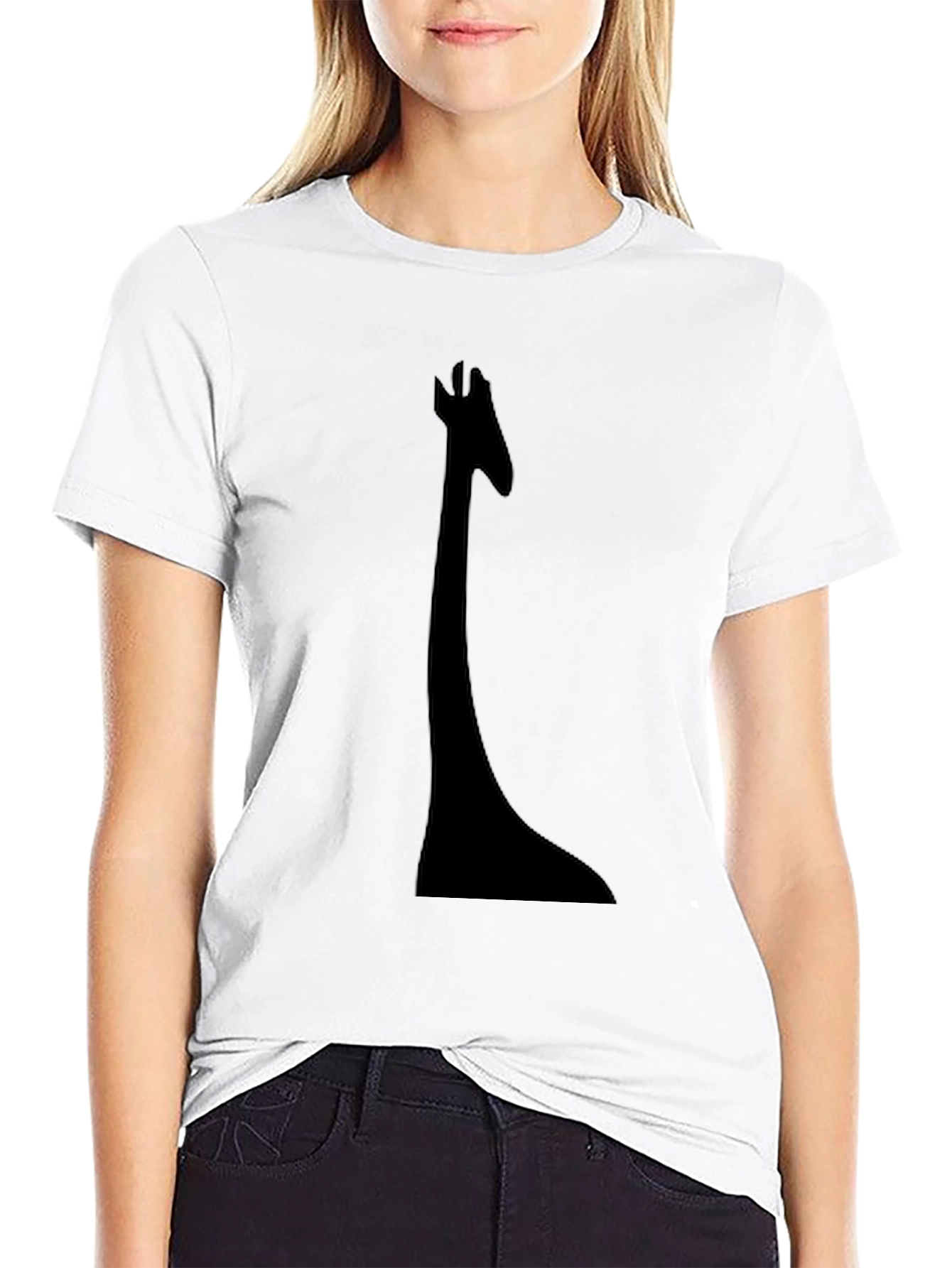 Black Giraffe Silhouette Tee - Unique & Stylish