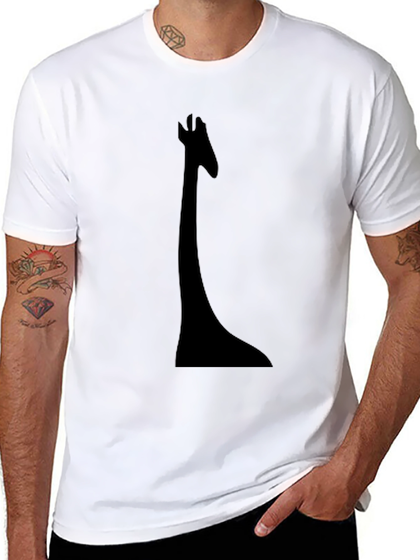 Black Giraffe Silhouette Tee - Unique & Stylish