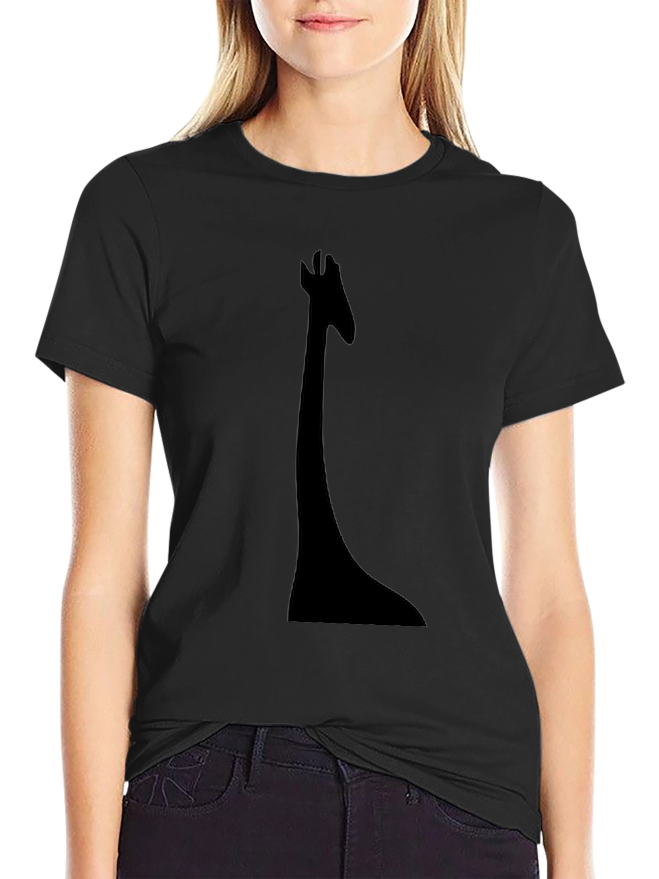 Black Giraffe Silhouette Tee - Unique & Stylish