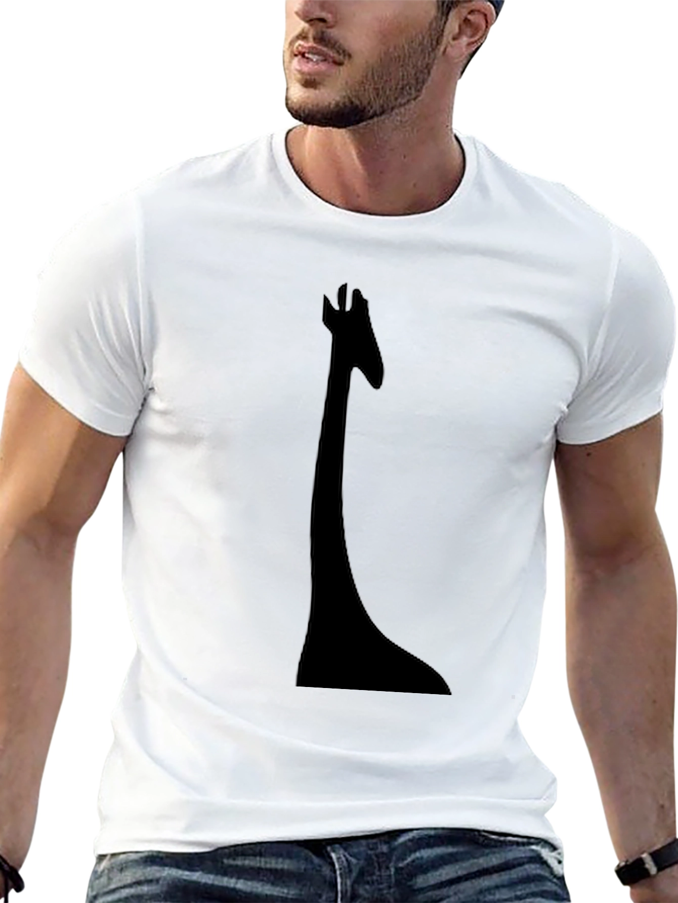 Black Giraffe Silhouette Tee - Unique & Stylish