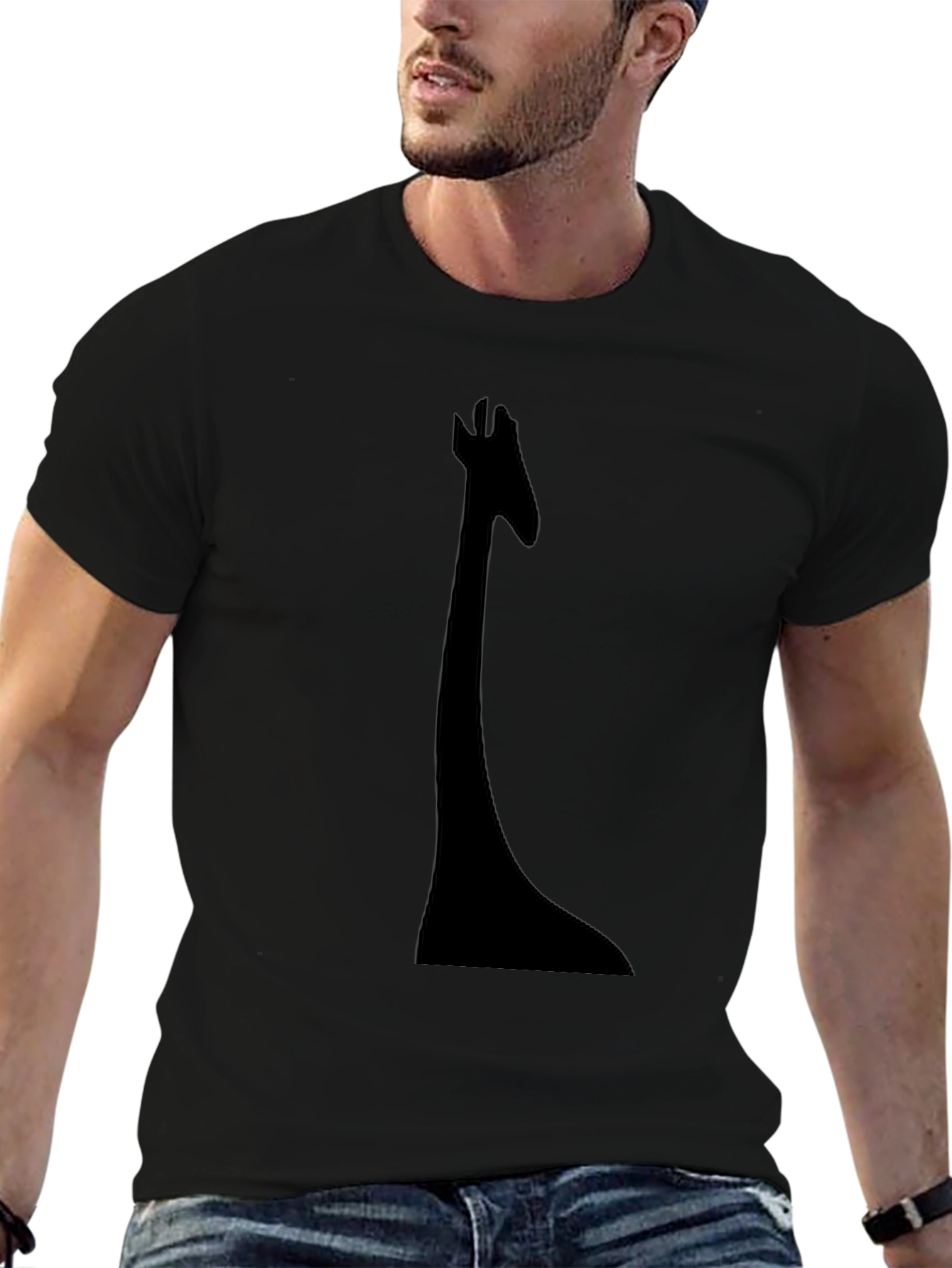 Black Giraffe Silhouette Tee - Unique & Stylish