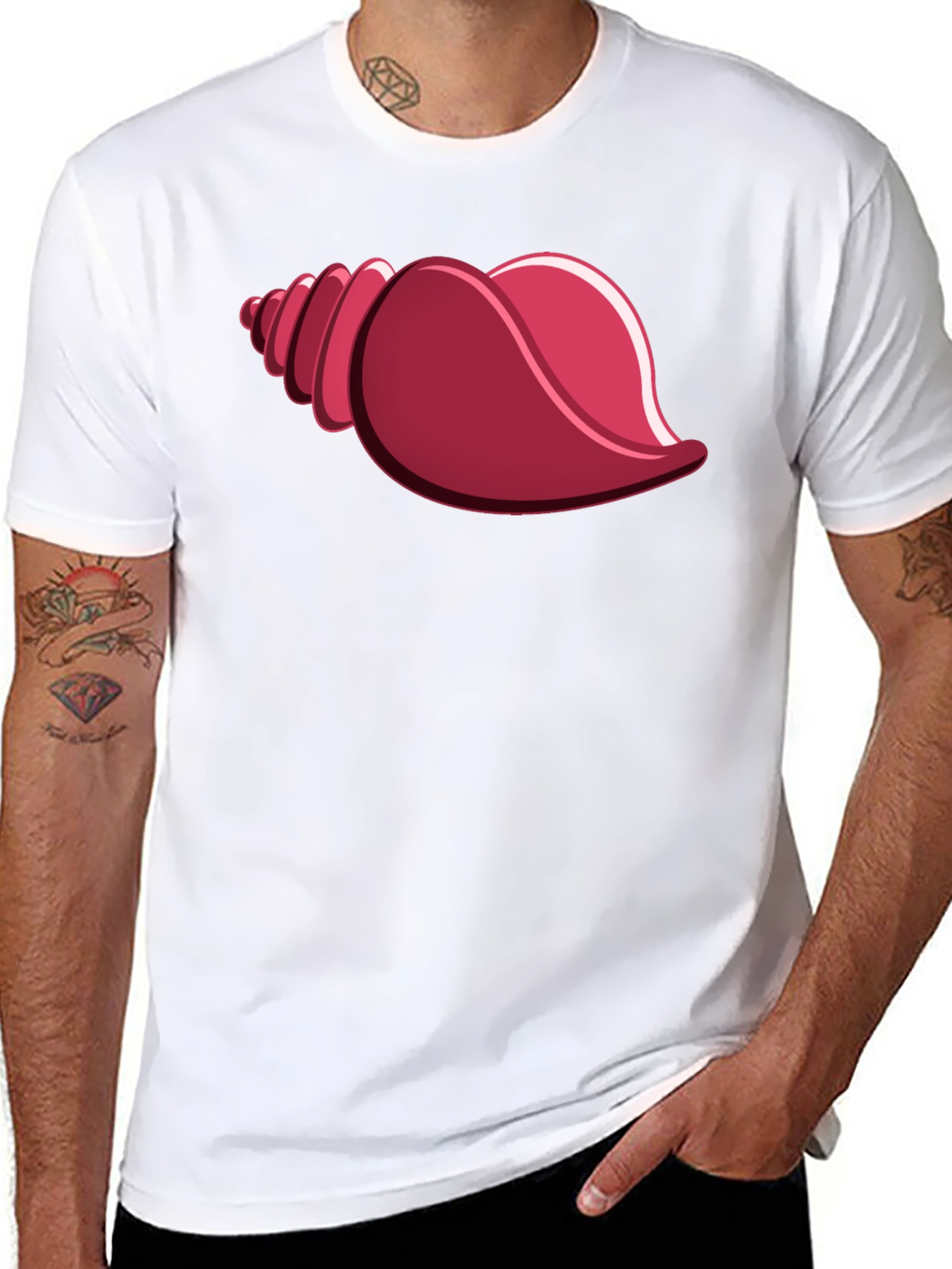 Seashell Graphic Tee - Casual Black T-Shirt