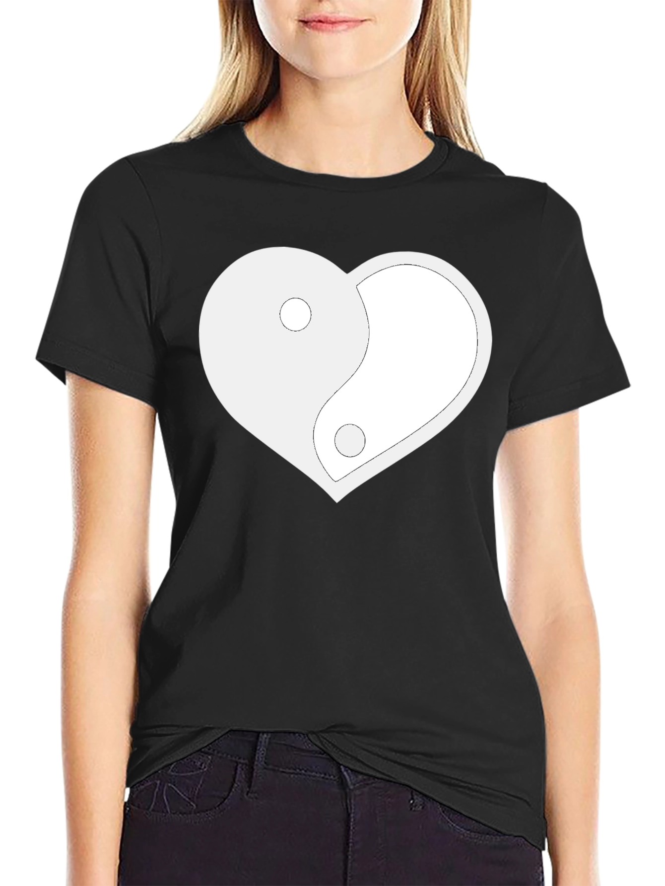 Yin Yang Heart Graphic Tee - Relaxed Fit