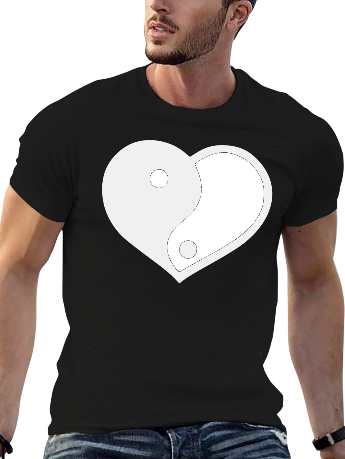 Yin Yang Heart Graphic Tee - Relaxed Fit