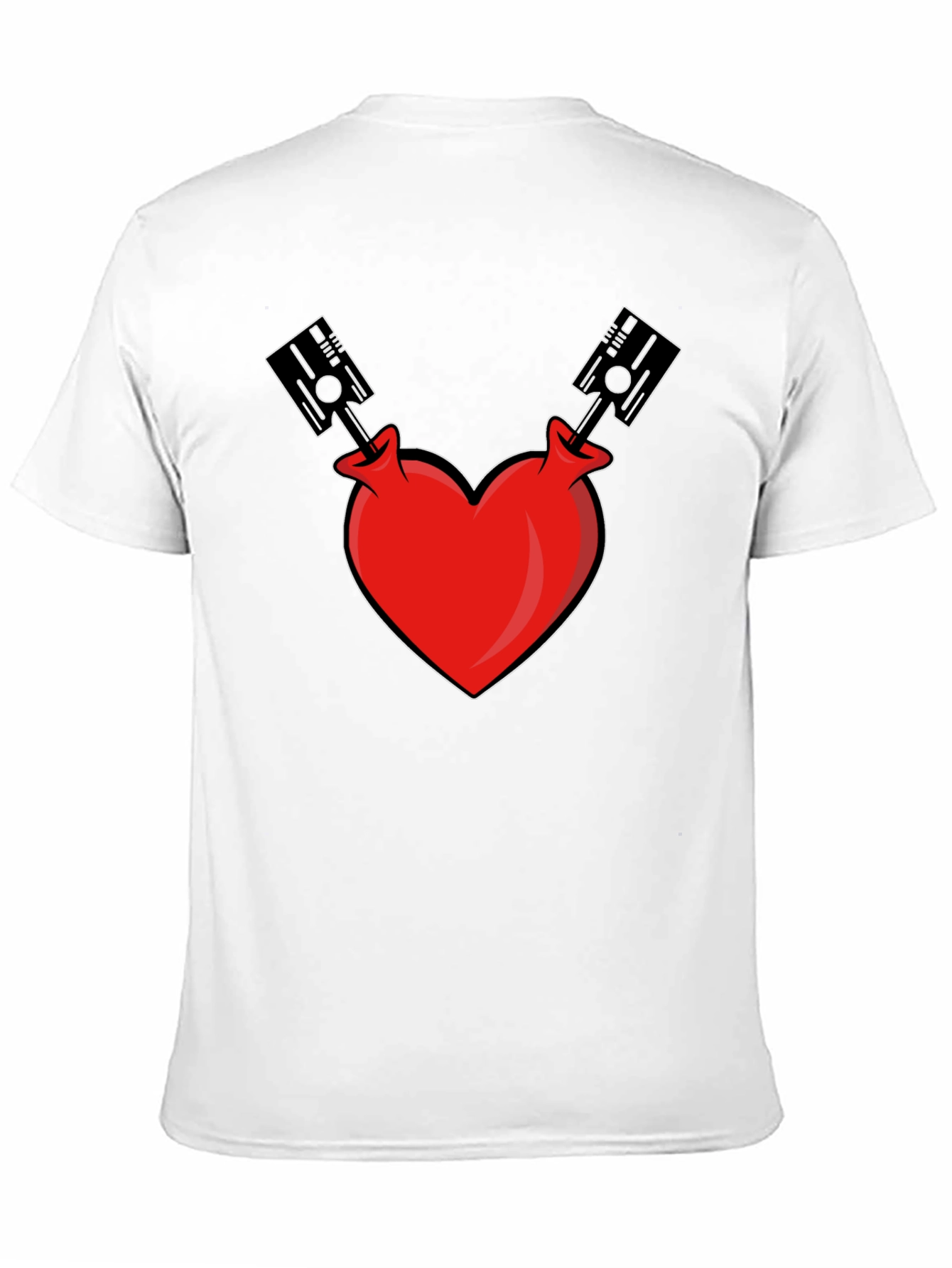 Heart Piston Graphic Tee - Black