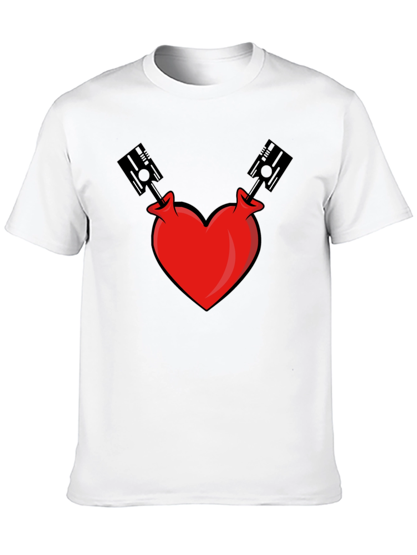 Heart Piston Graphic Tee - Black