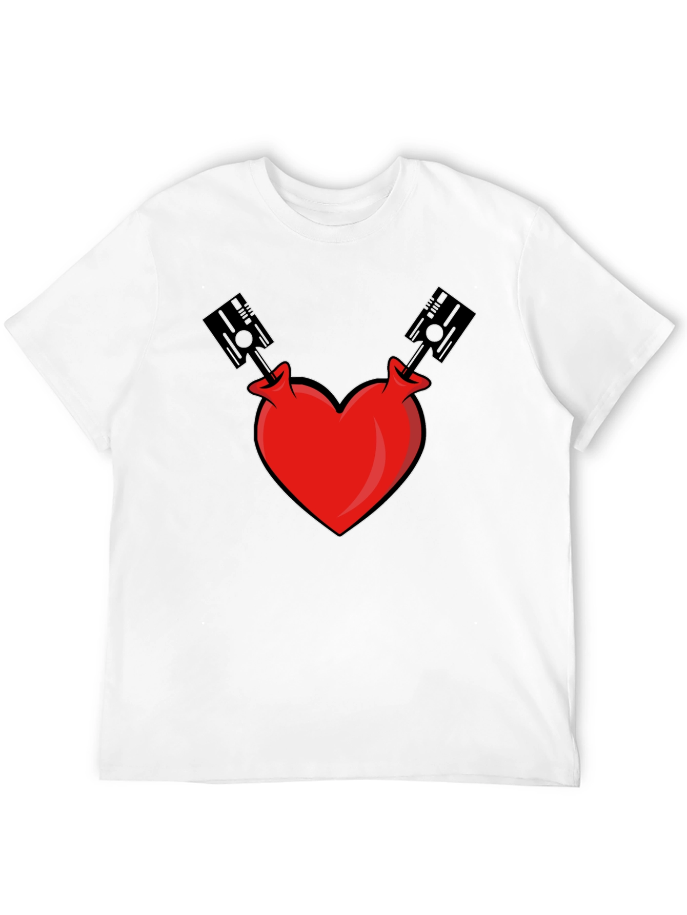 Heart Piston Graphic Tee - Black