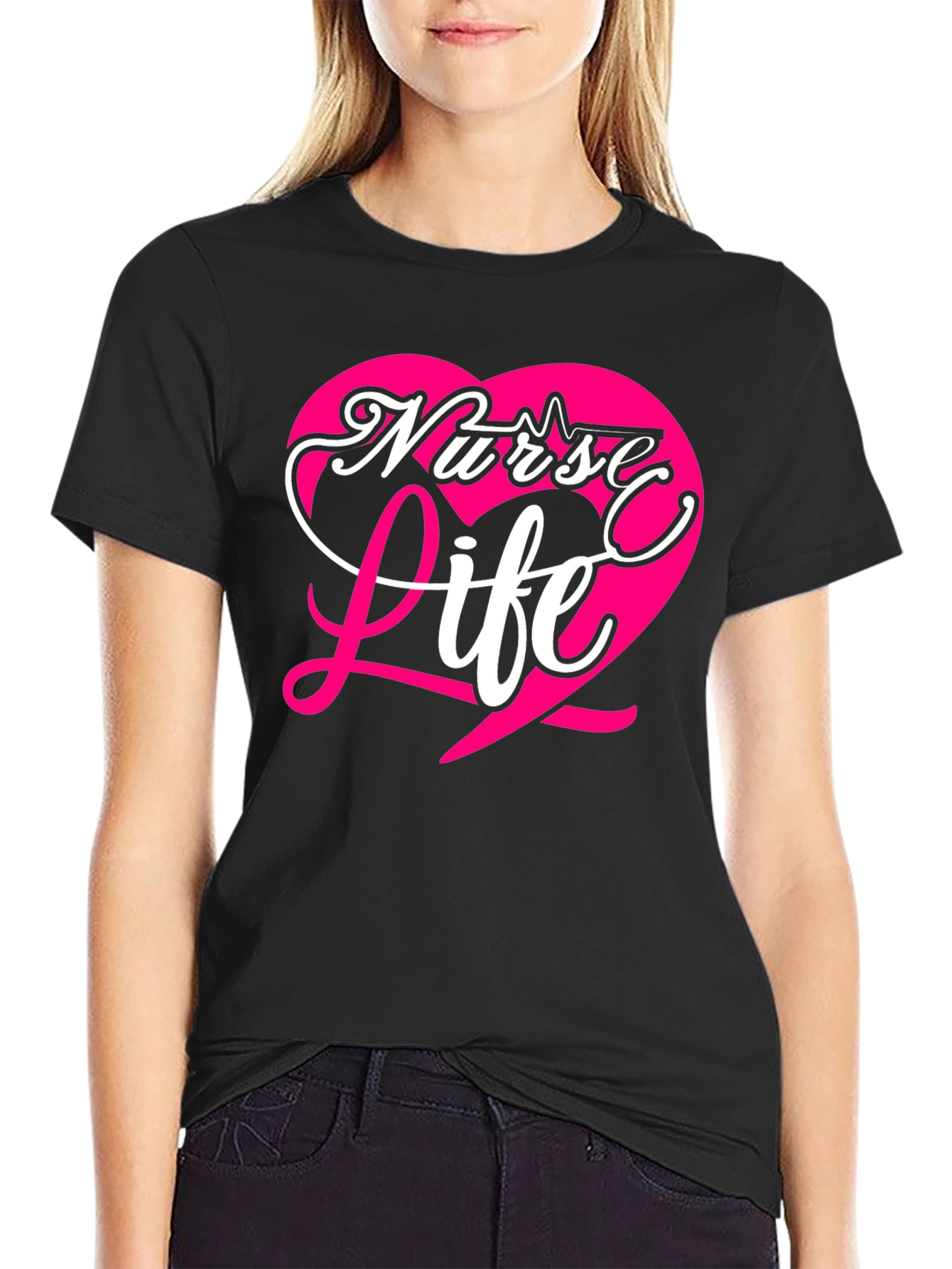 Nurse Life Heart Graphic T-Shirt
