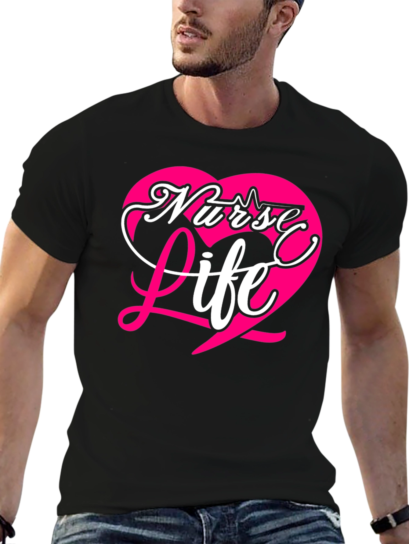 Nurse Life Heart Graphic T-Shirt