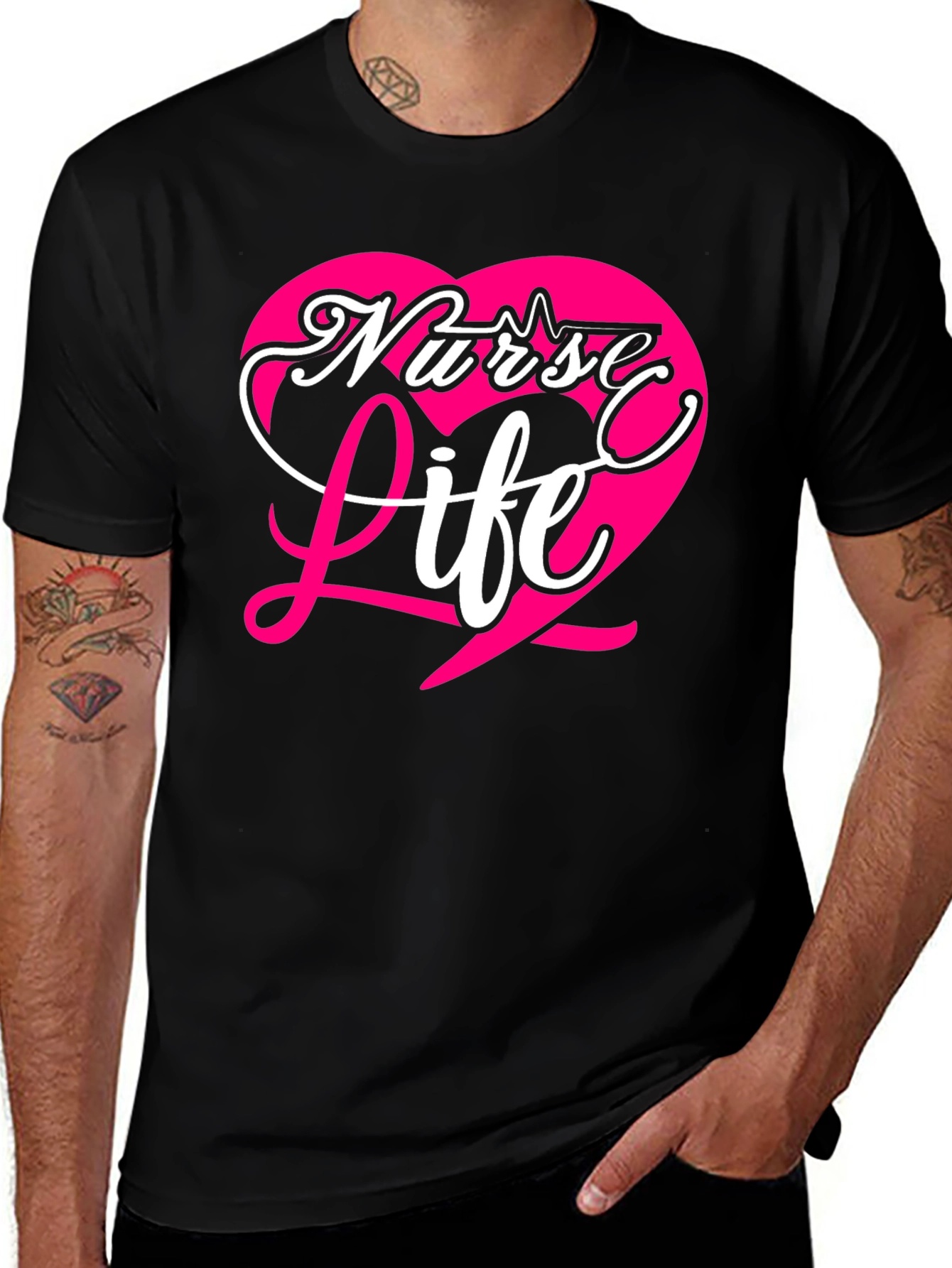 Nurse Life Heart Graphic T-Shirt