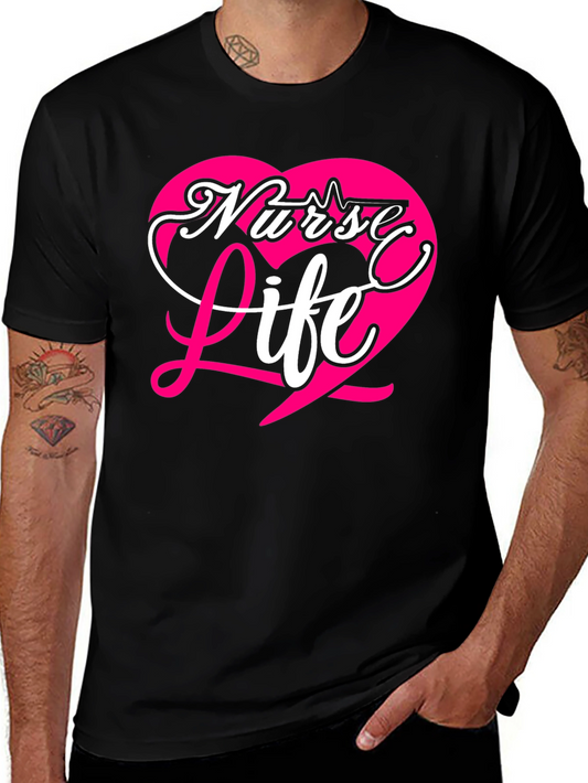 Nurse Life Heart Graphic T-Shirt