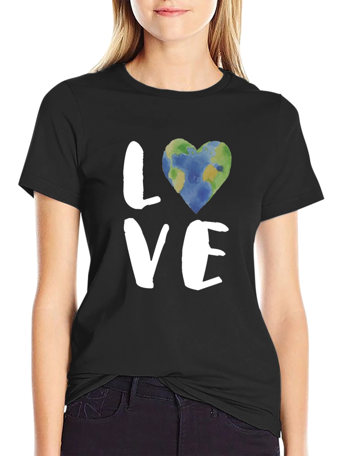 Earth Love T-Shirt - Black Graphic Tee