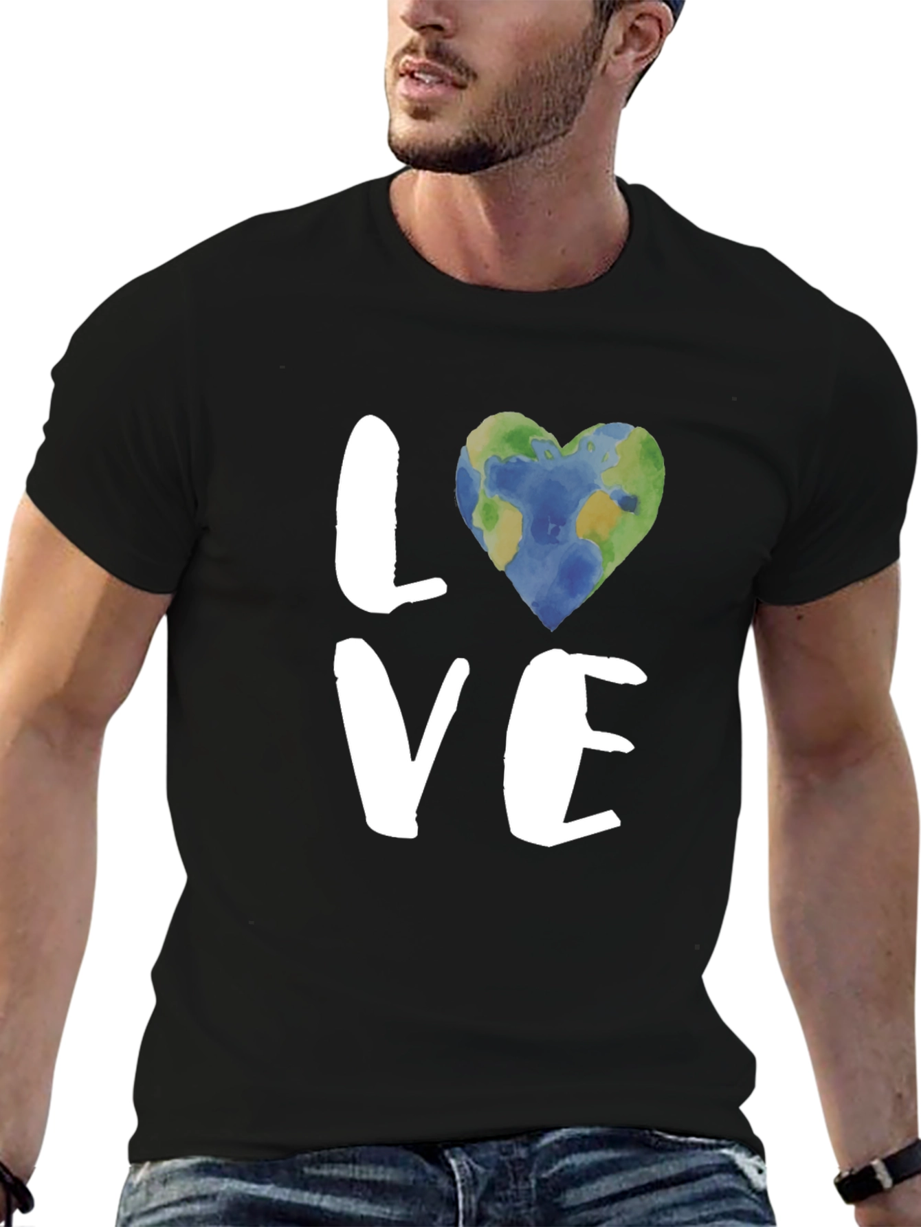 Earth Love T-Shirt - Black Graphic Tee