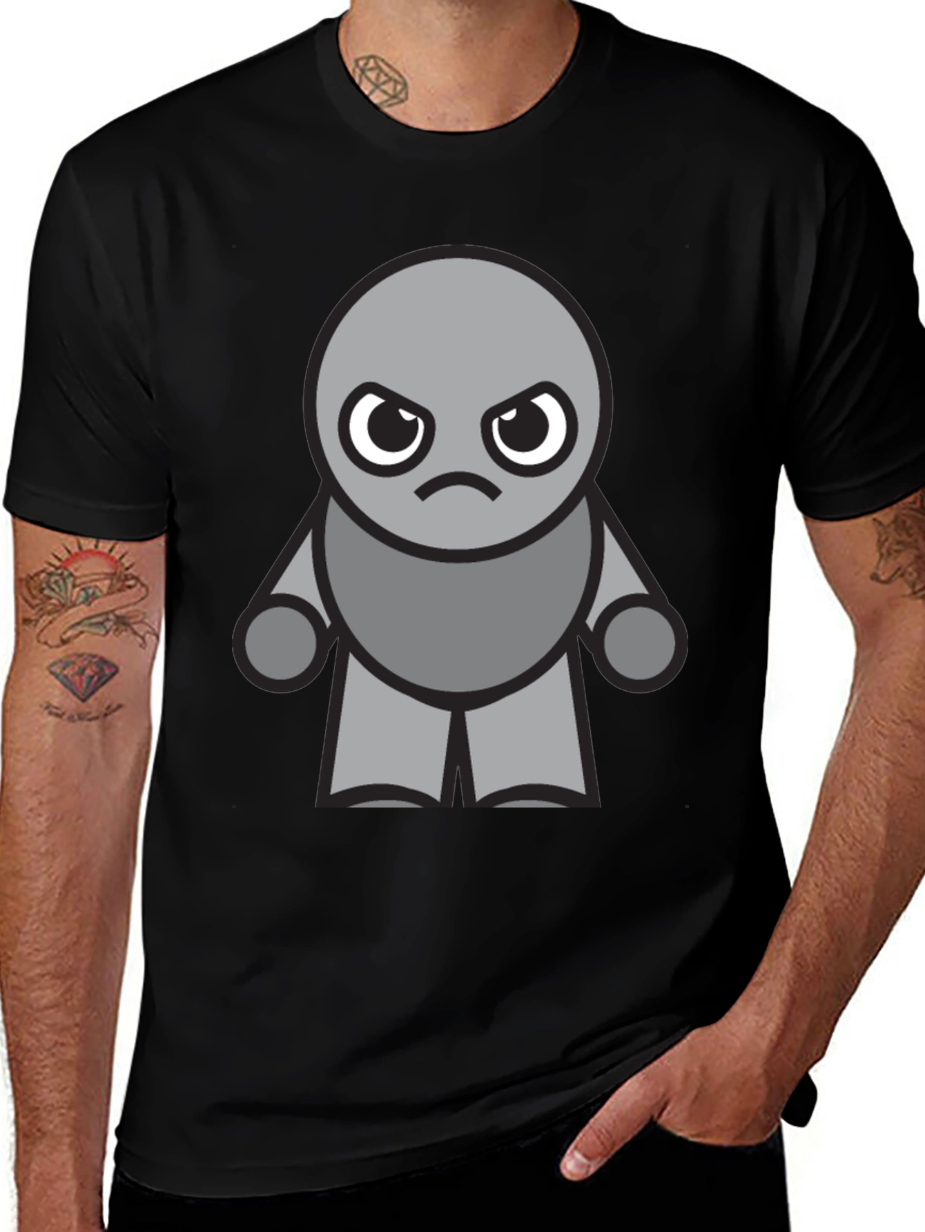 Grumpy Gray Character T-Shirt