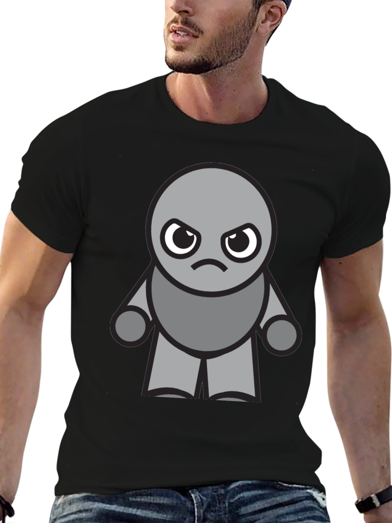 Grumpy Gray Character T-Shirt
