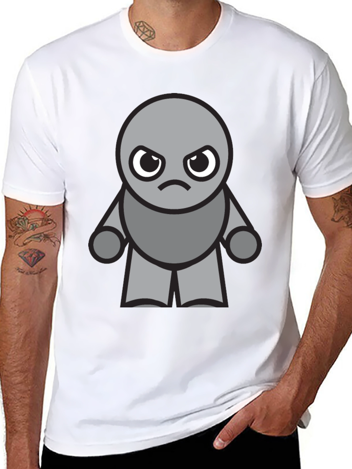 Grumpy Gray Character T-Shirt