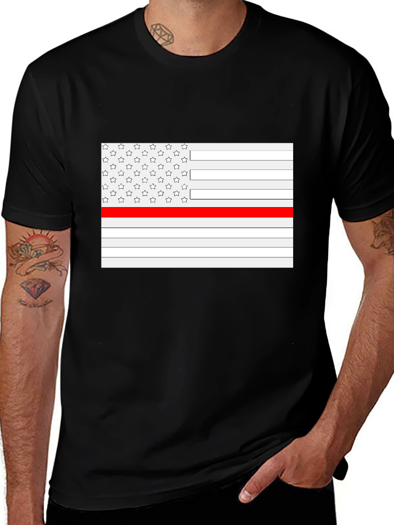 Thin Red Line Flag T-Shirt