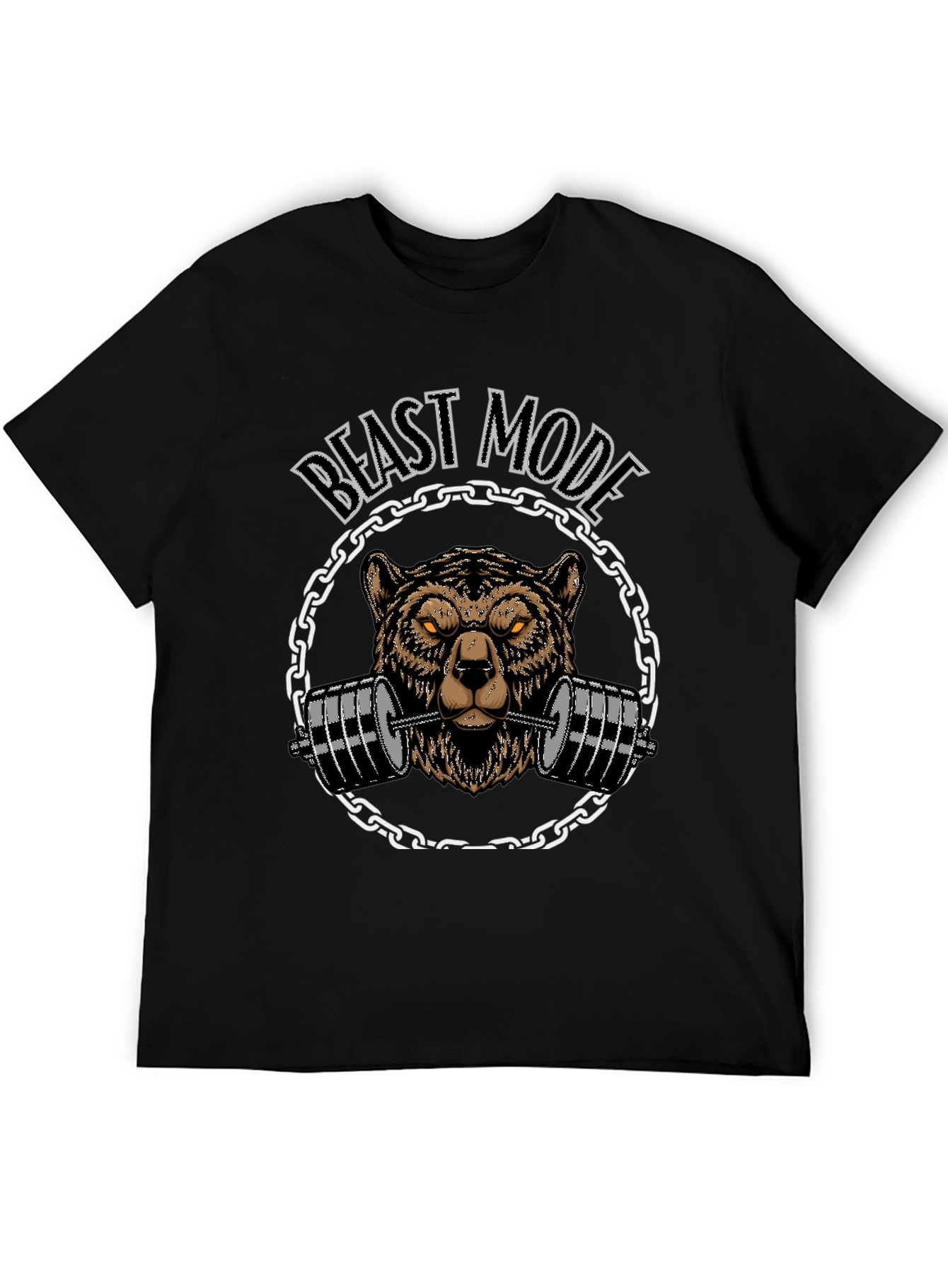 Beast Mode Bear Barbell Black T-Shirt