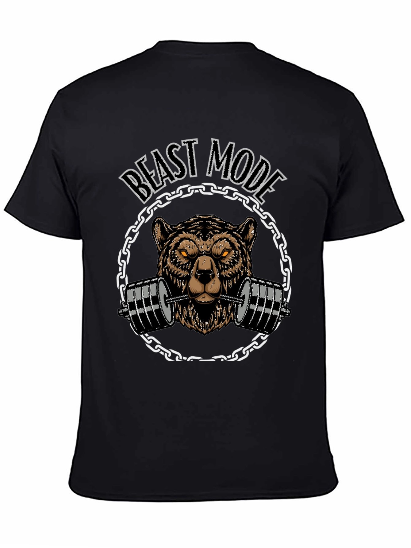 Beast Mode Bear Barbell Black T-Shirt
