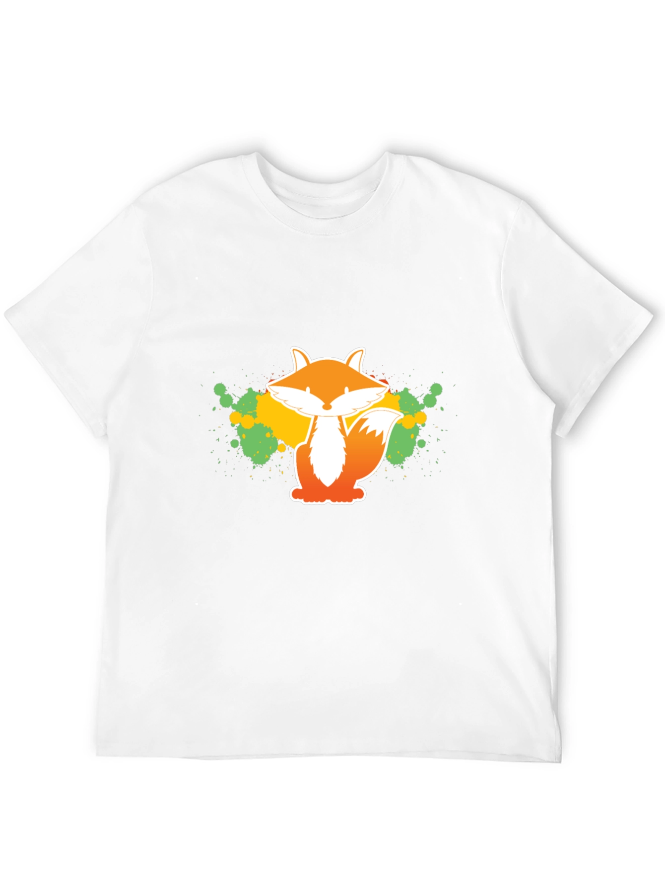 Fox Graphic Tee - Artistic Splatter Design