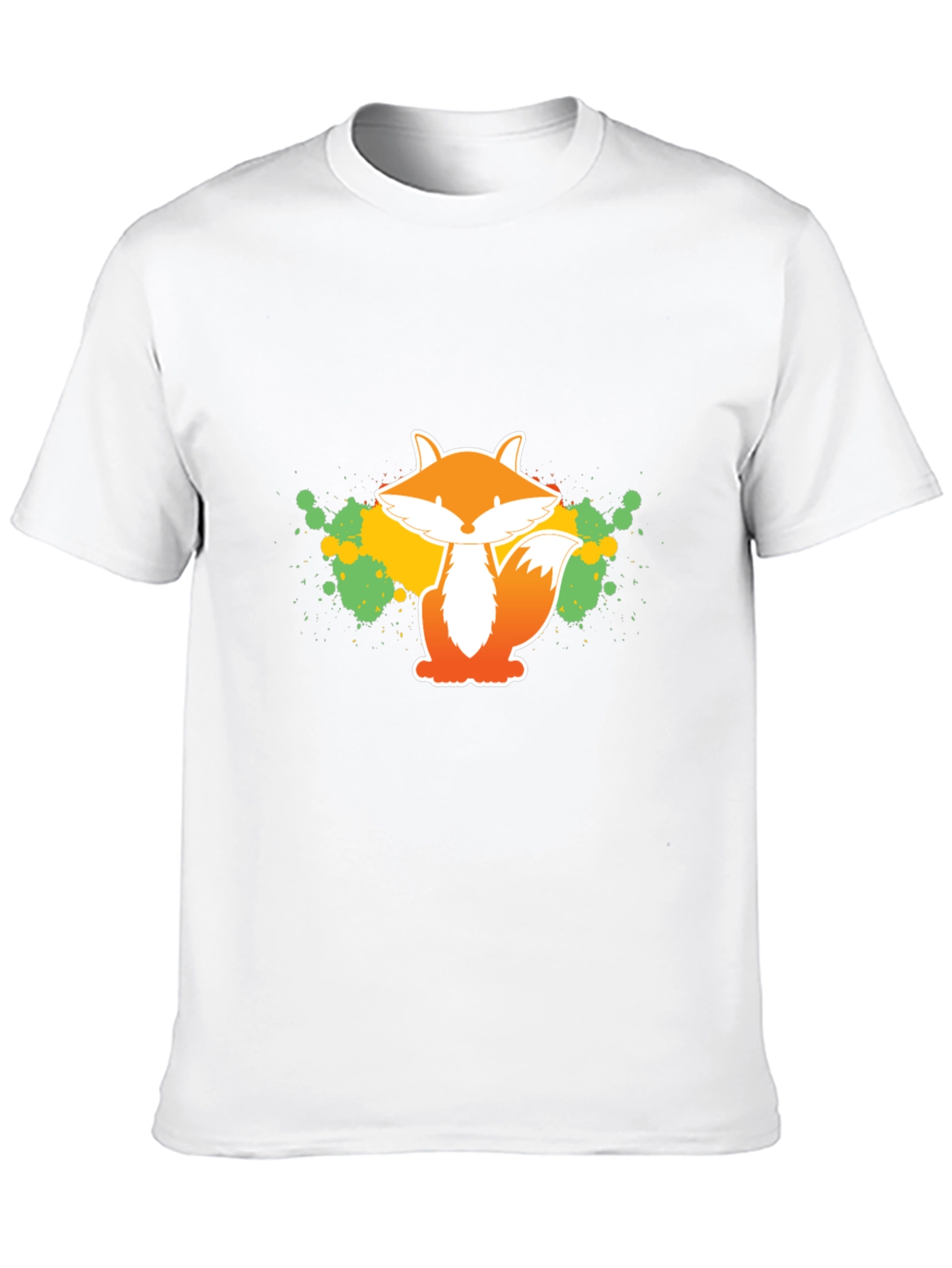 Fox Graphic Tee - Artistic Splatter Design