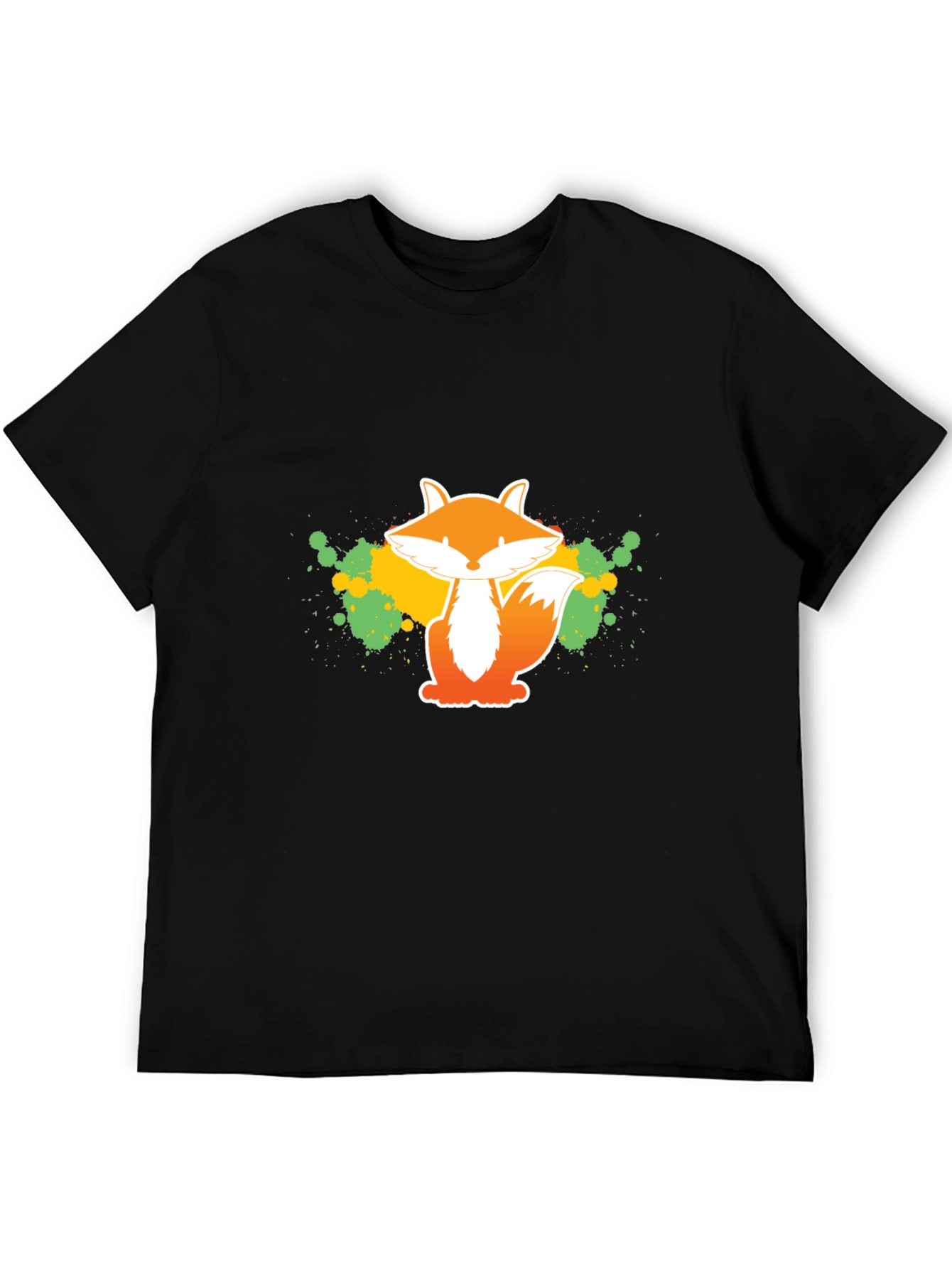 Fox Graphic Tee - Artistic Splatter Design