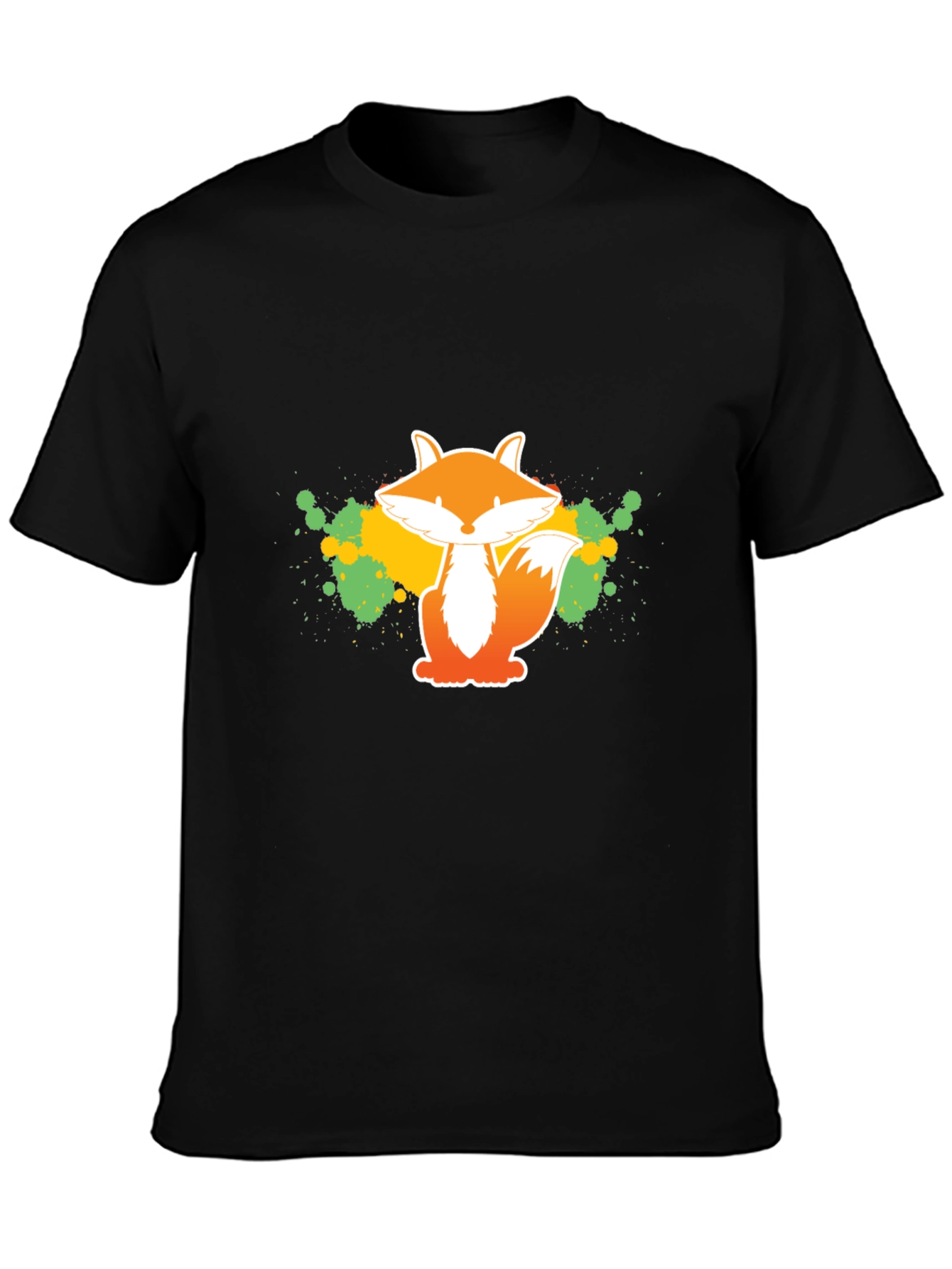 Fox Graphic Tee - Artistic Splatter Design