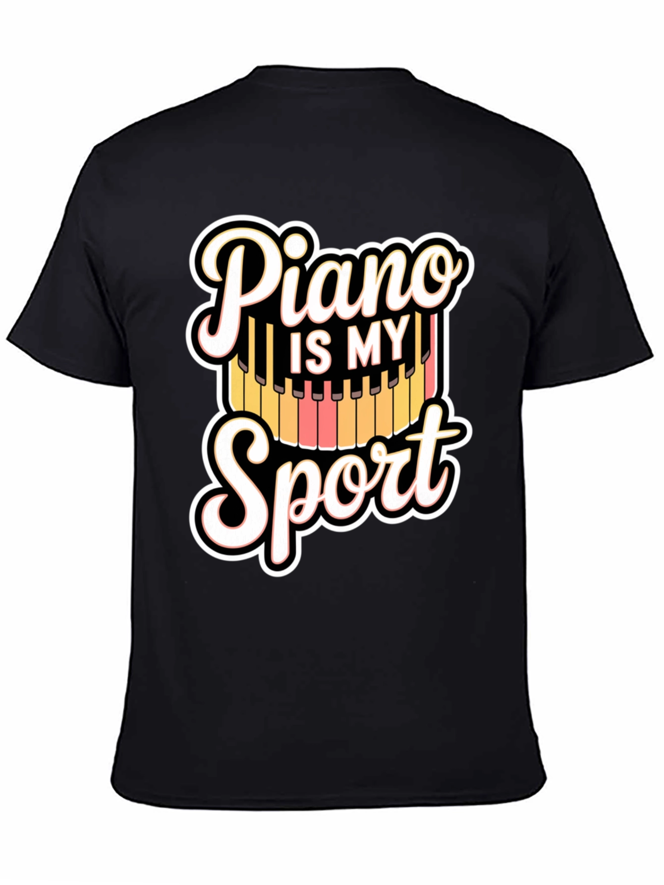 Piano Is My Sport Black T-Shirt