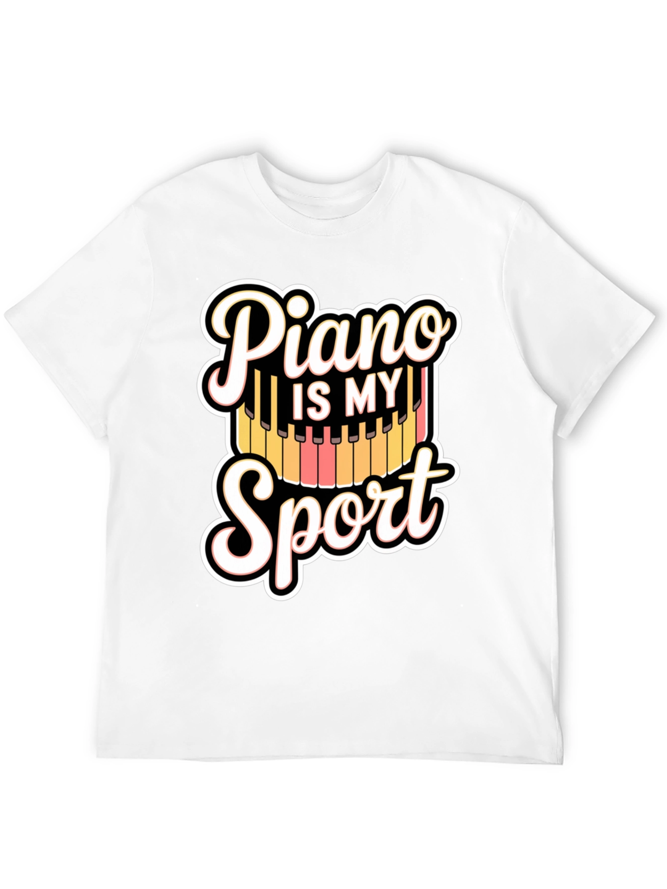 Piano Is My Sport Black T-Shirt