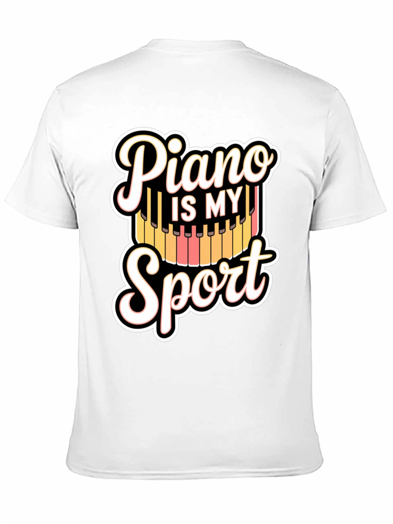 Piano Is My Sport Black T-Shirt