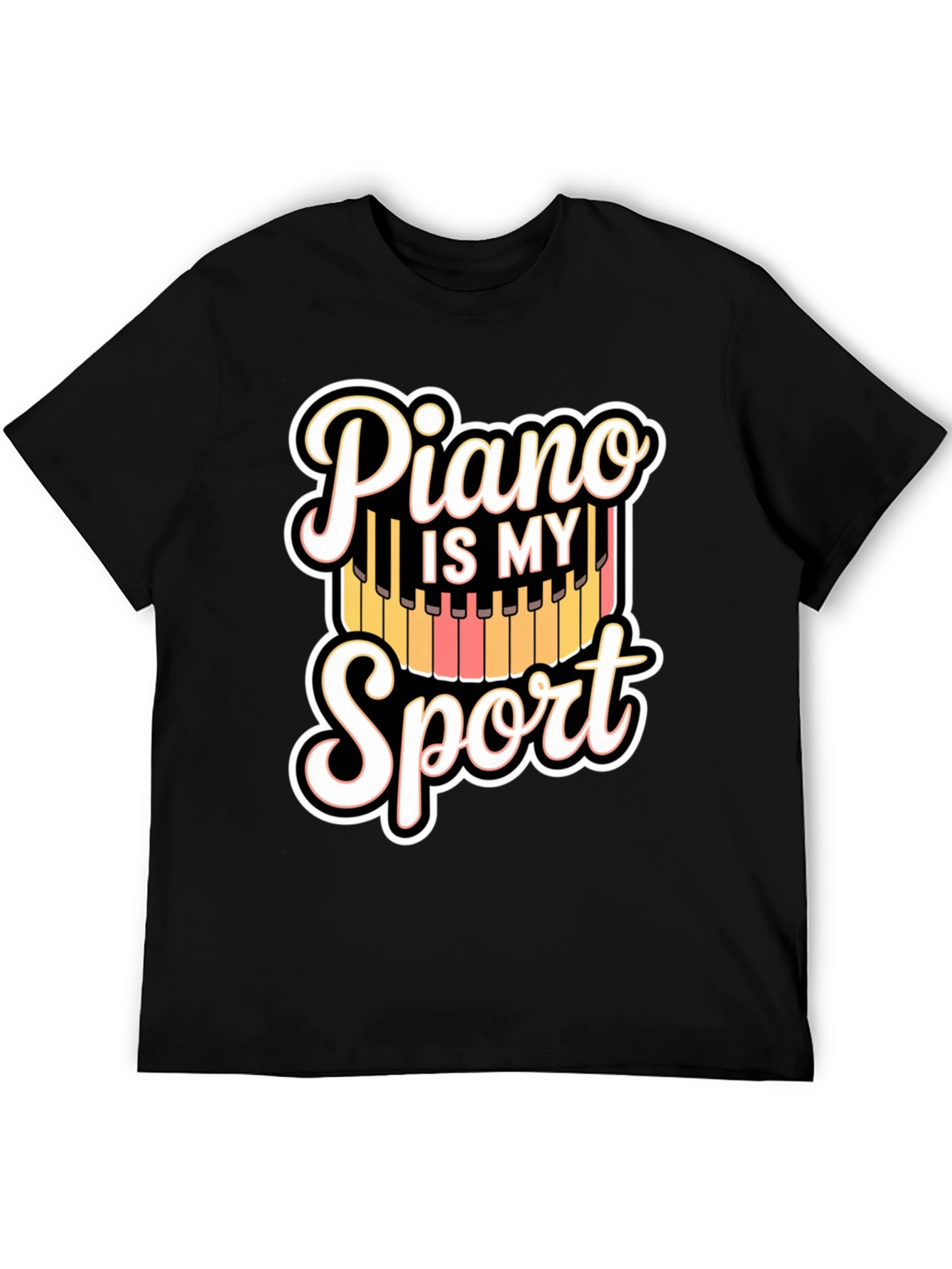 Piano Is My Sport Black T-Shirt