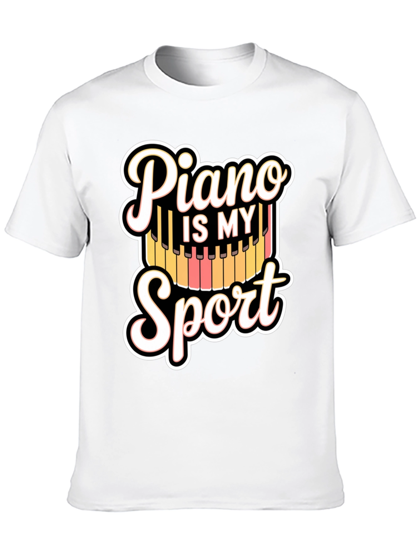 Piano Is My Sport Black T-Shirt