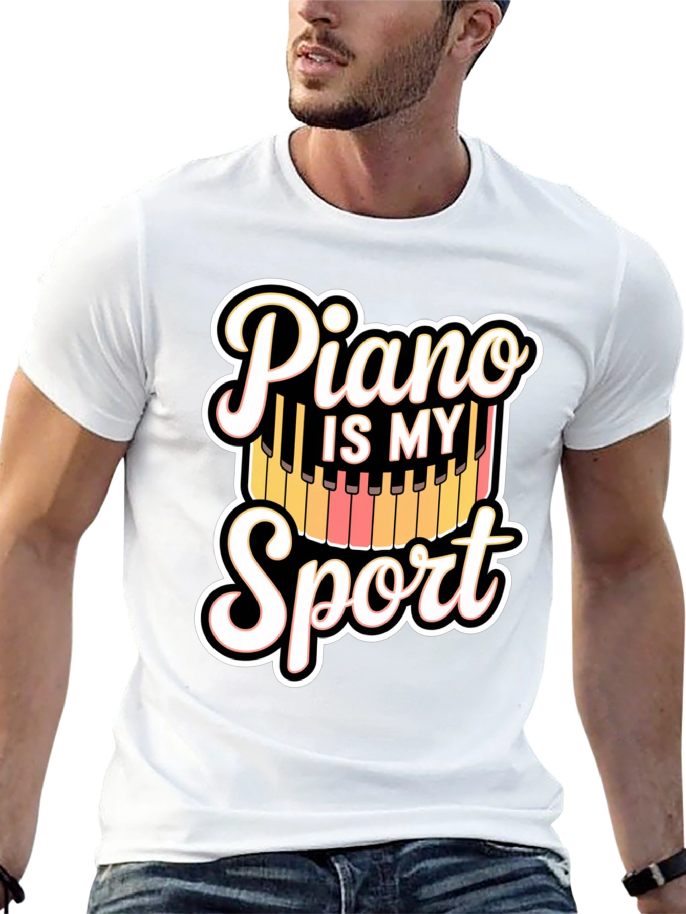 Piano Is My Sport Black T-Shirt