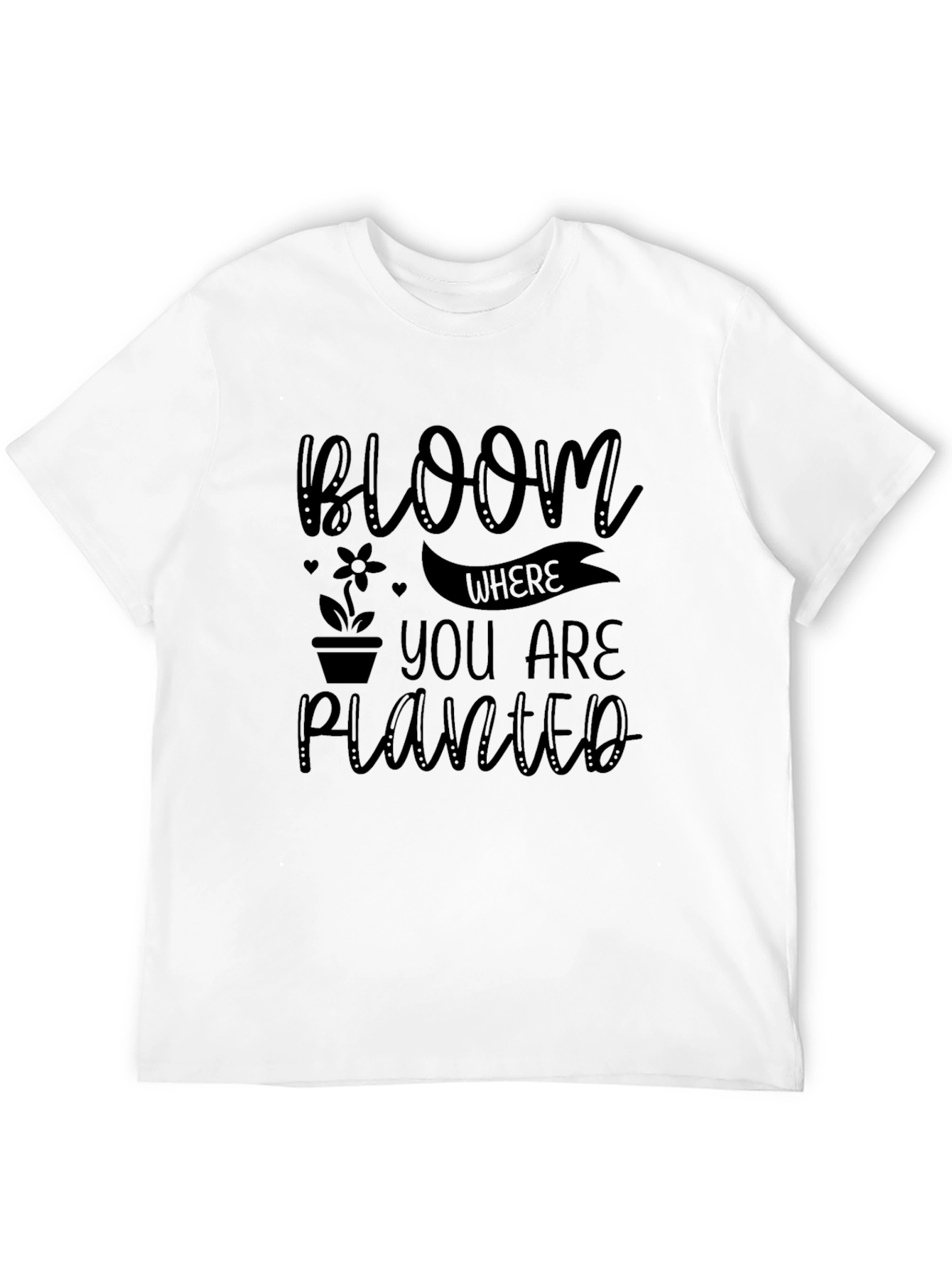 Bloom Where You Are Planted Black Tee