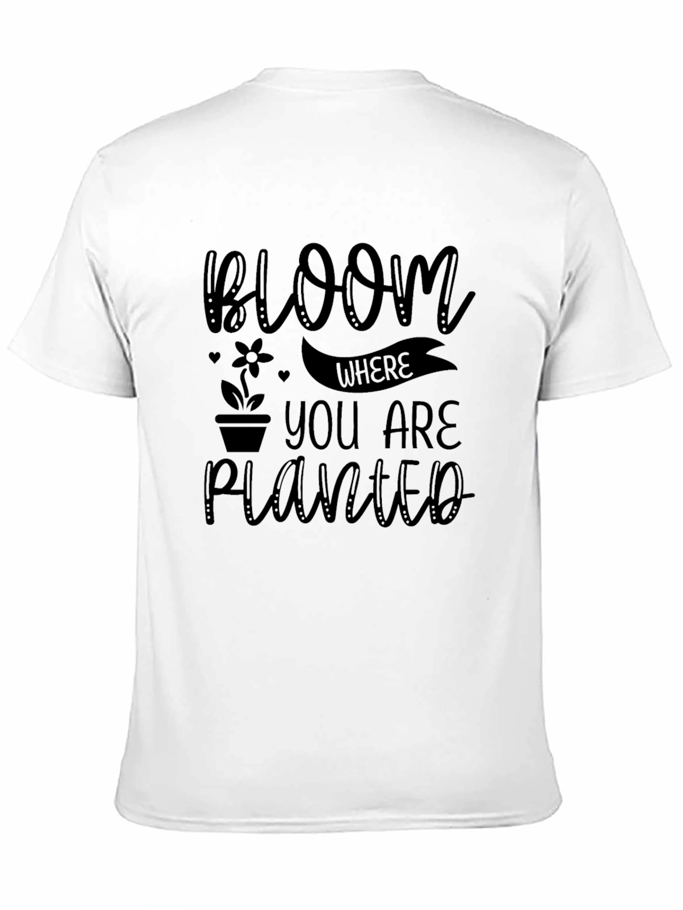 Bloom Where You Are Planted Black Tee