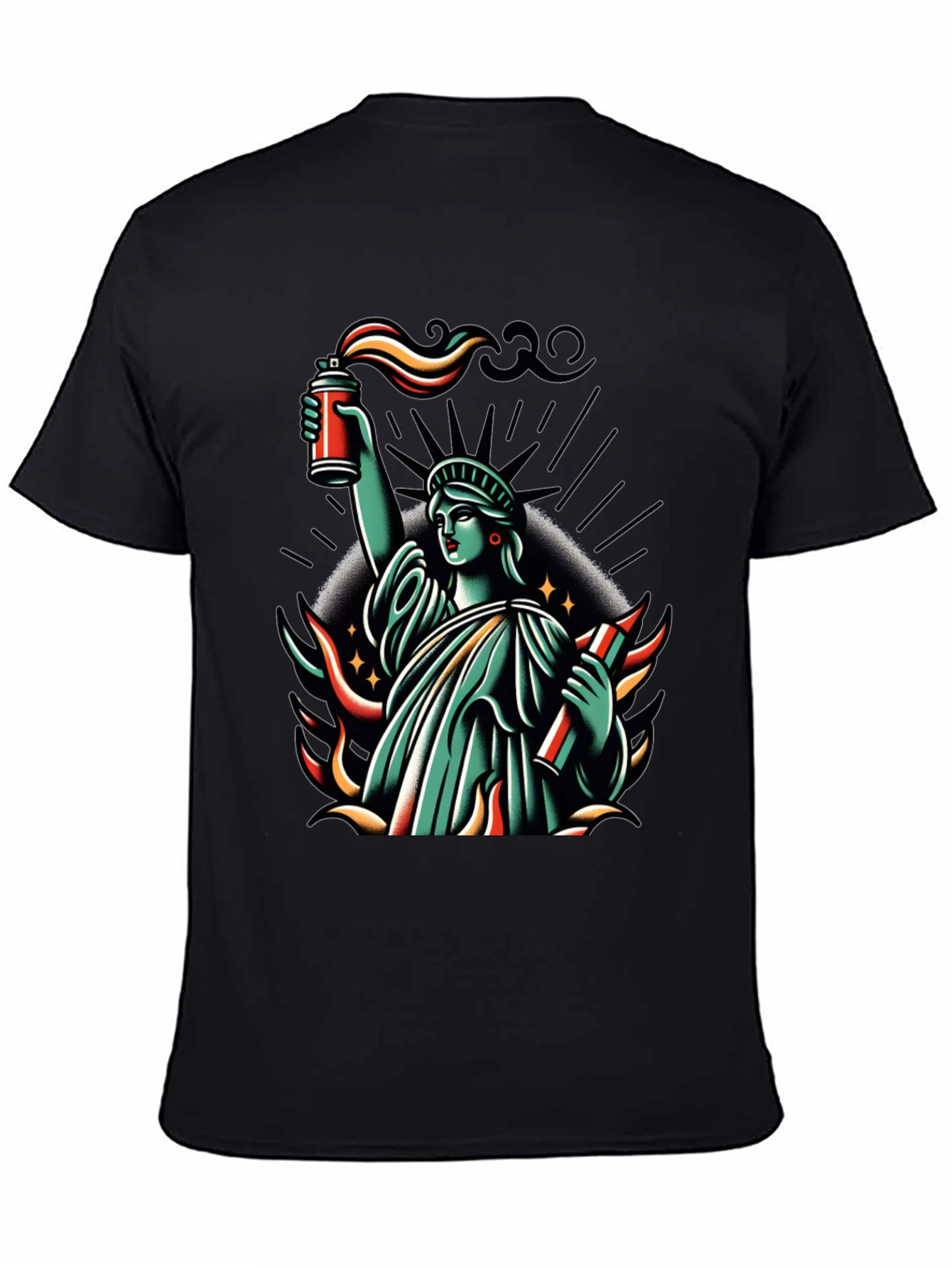 Liberty Spray Paint Graphic T-Shirt - Black
