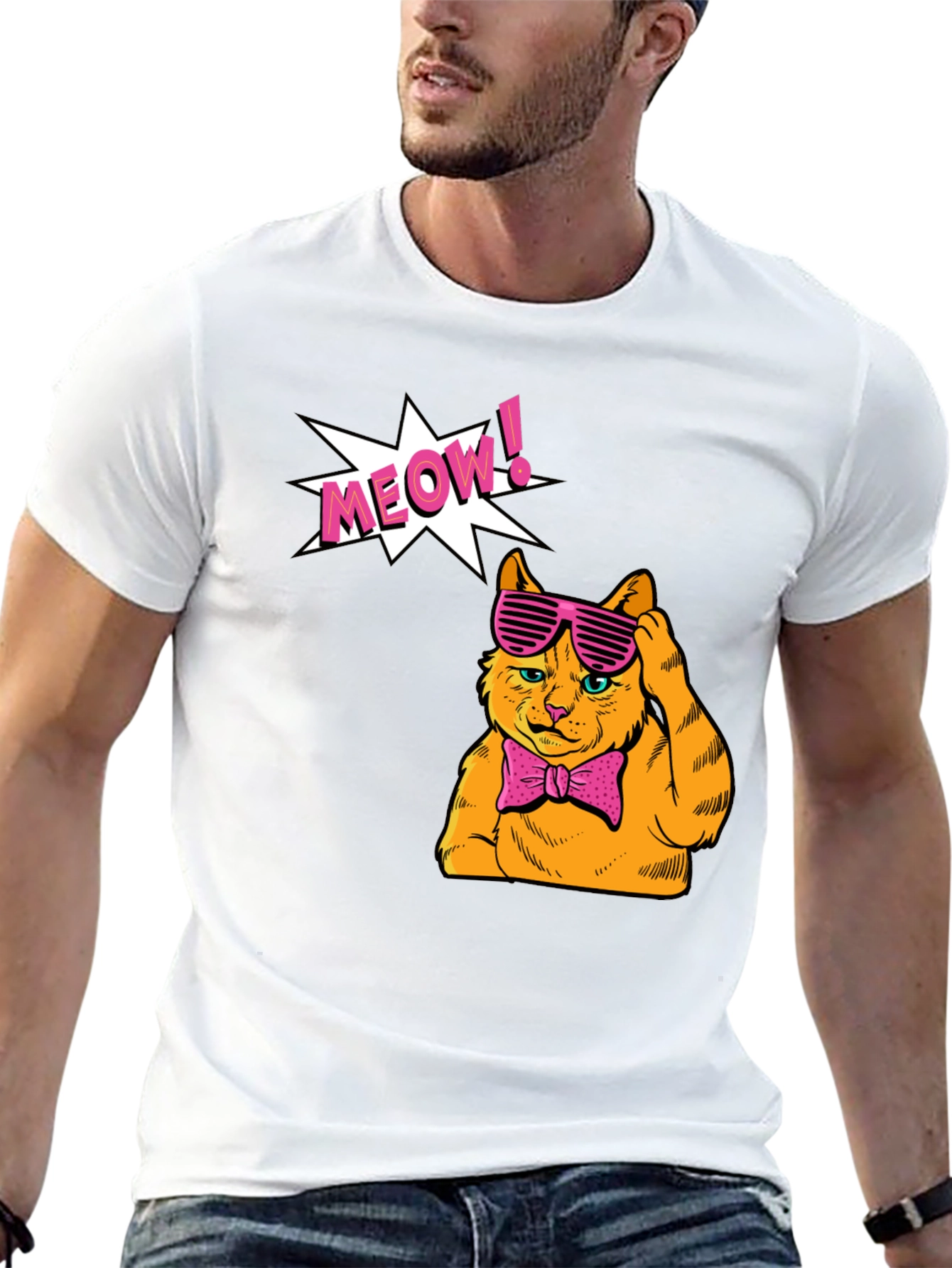 Meow Cat Graphic T-Shirt - Stylish and Fun