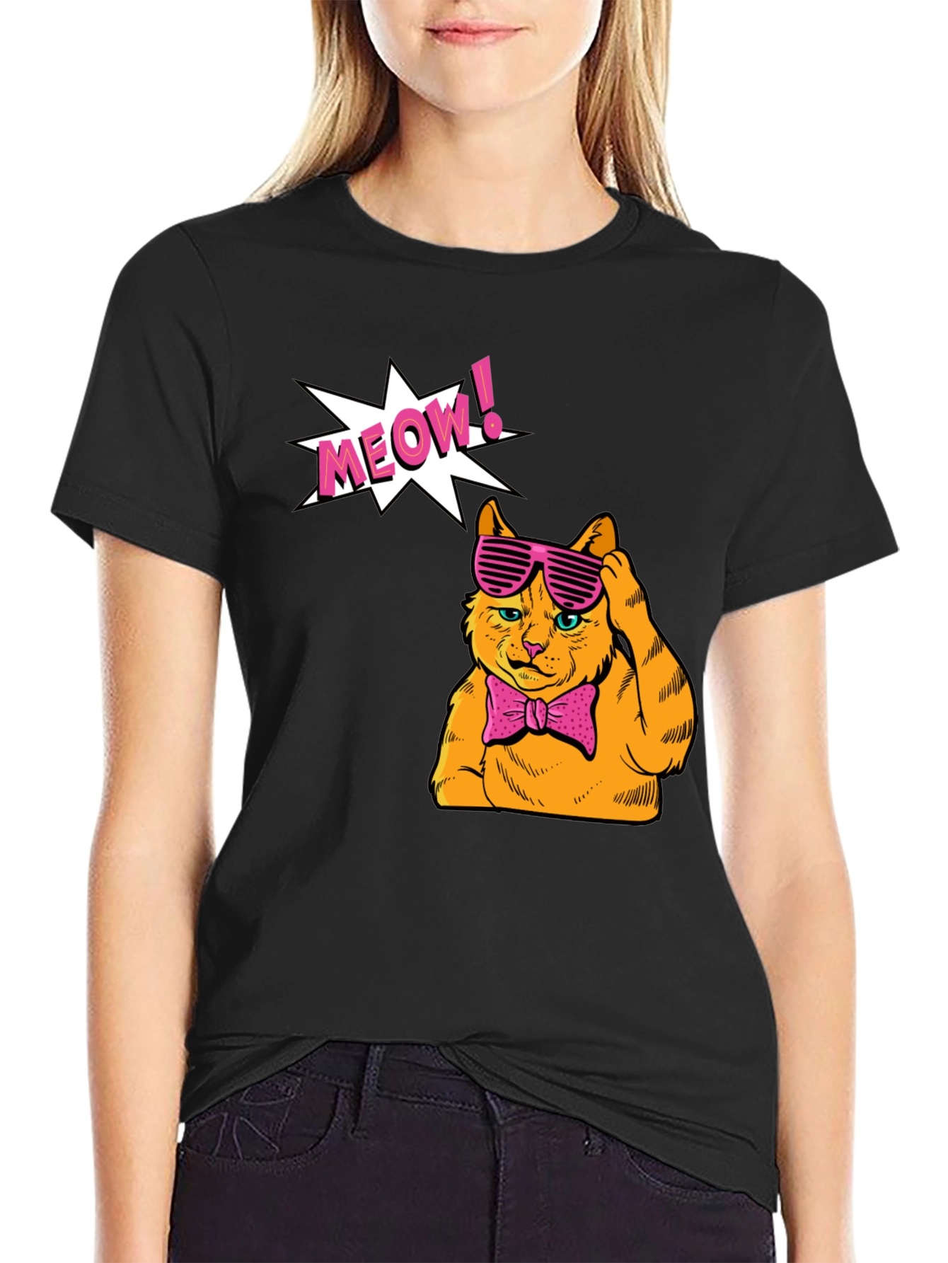 Meow Cat Graphic T-Shirt - Stylish and Fun