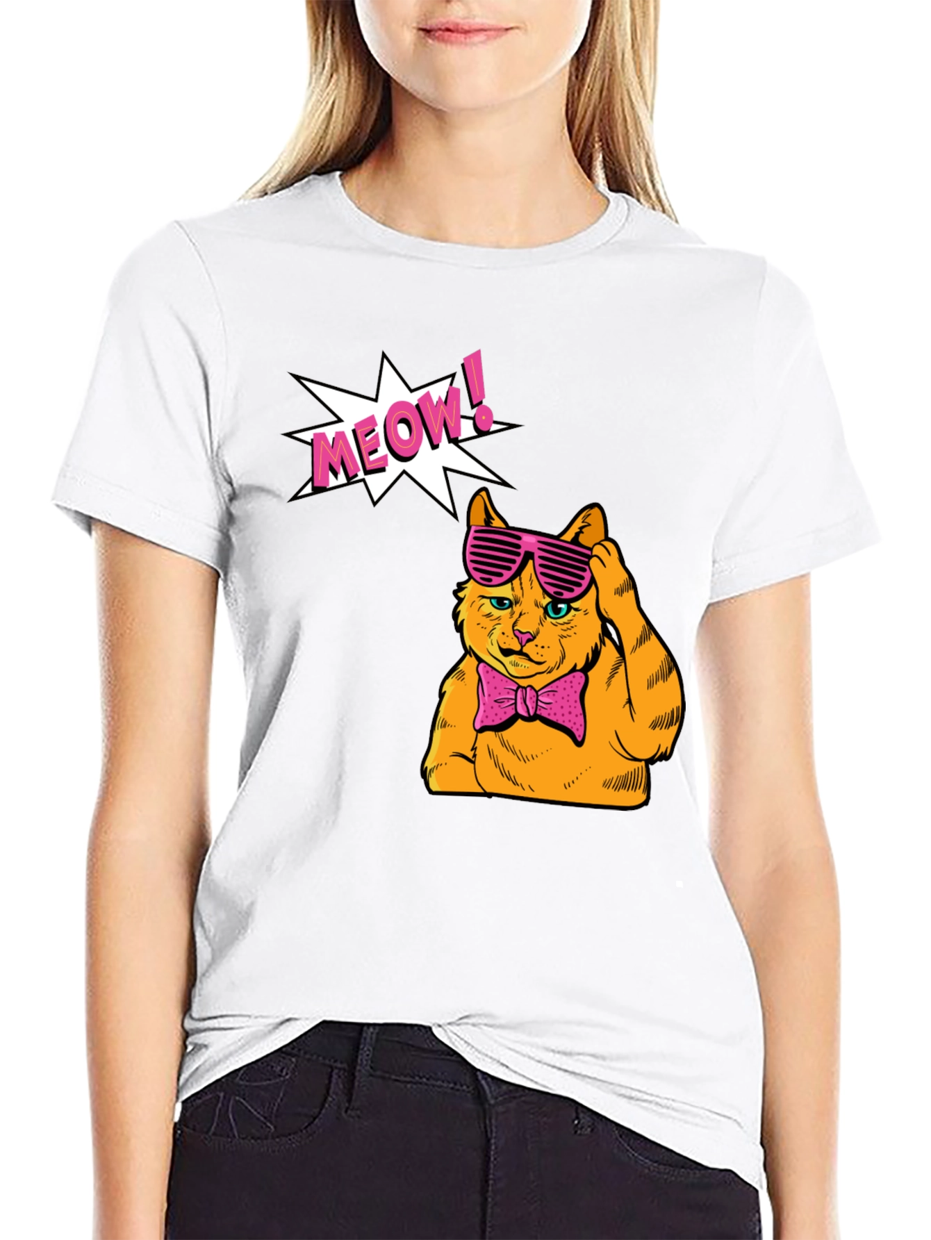 Meow Cat Graphic T-Shirt - Stylish and Fun