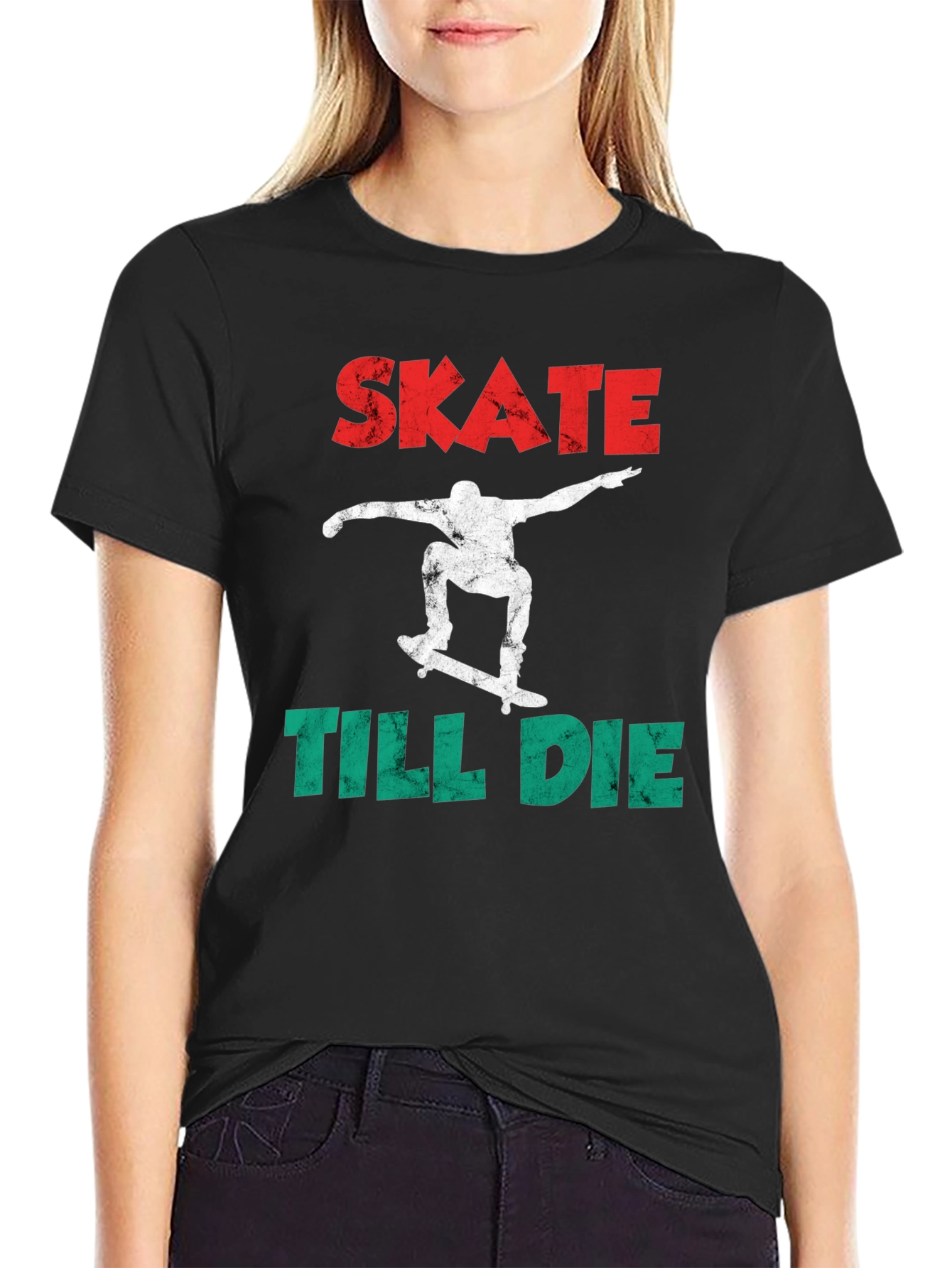 Skate Till Die Graphic Tee - Skateboarder T-Shirt