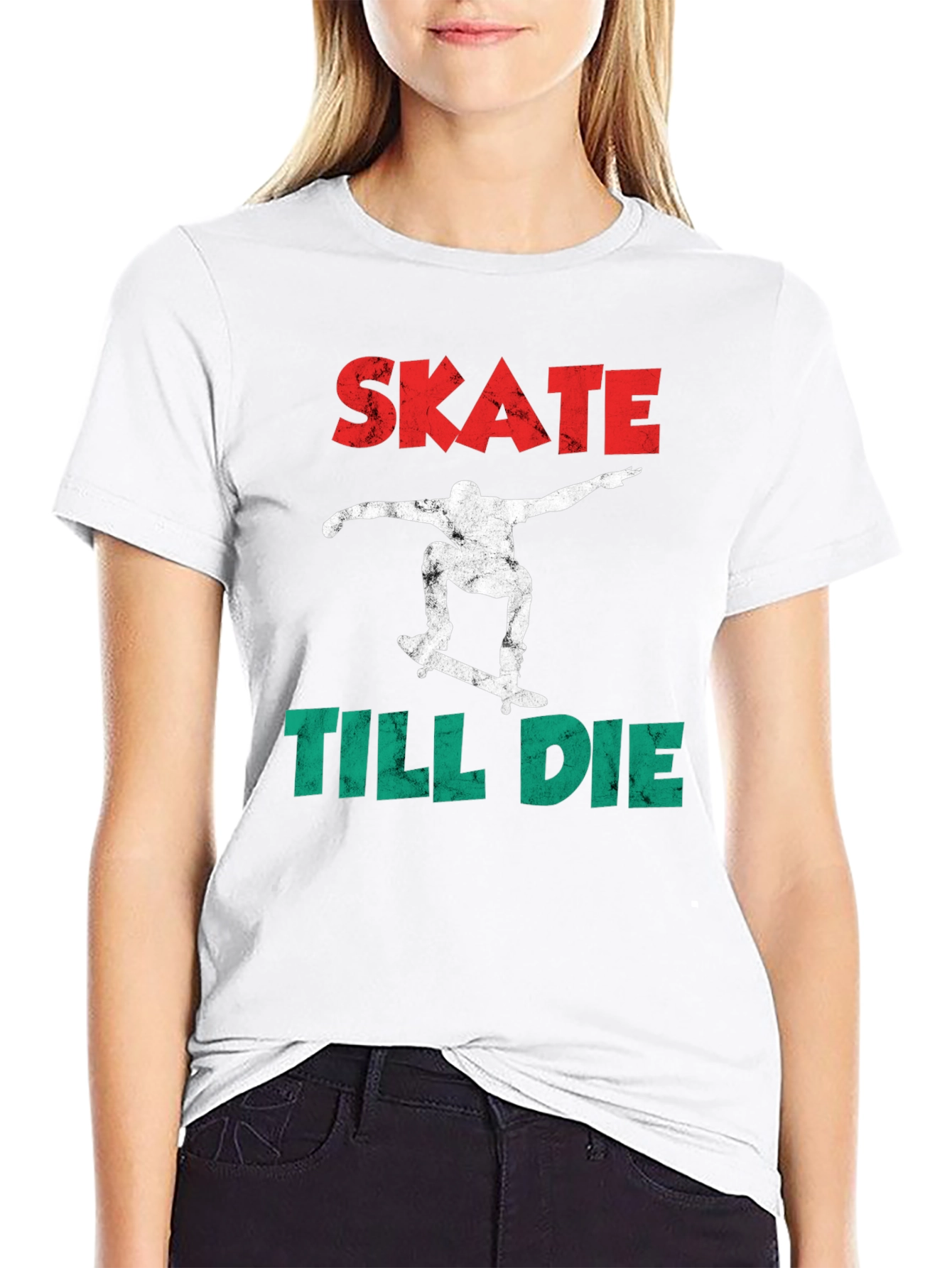 Skate Till Die Graphic Tee - Skateboarder T-Shirt