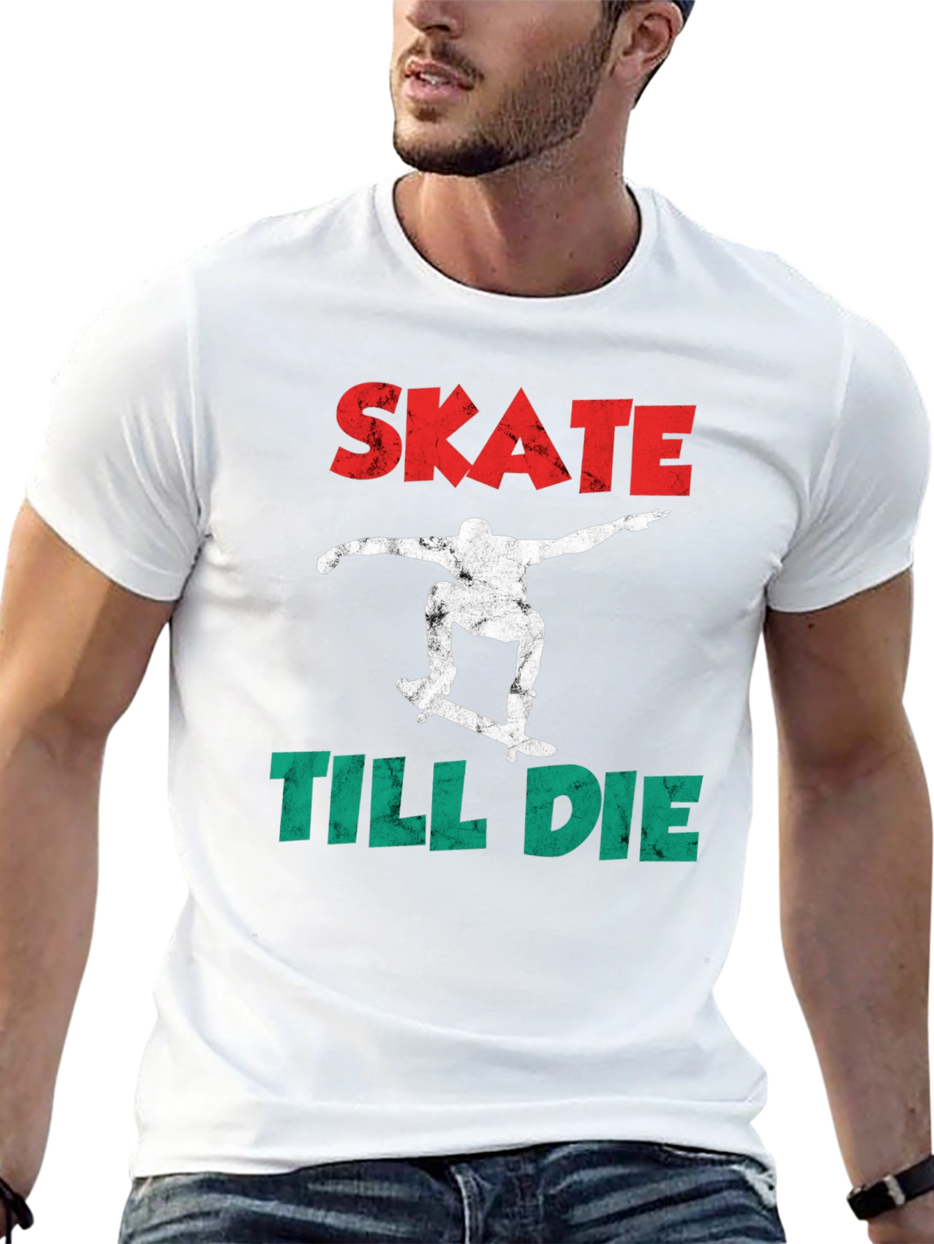 Skate Till Die Graphic Tee - Skateboarder T-Shirt