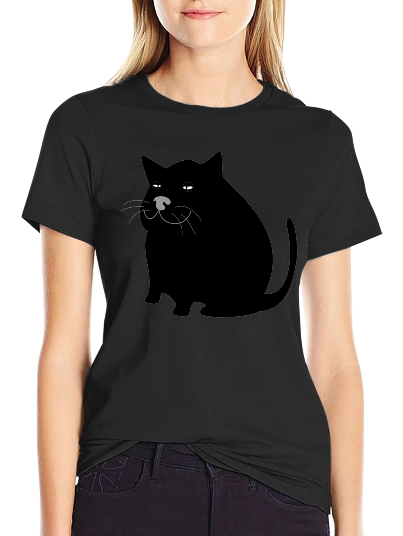 Black Cat Graphic Tee - Mens Black T-Shirt