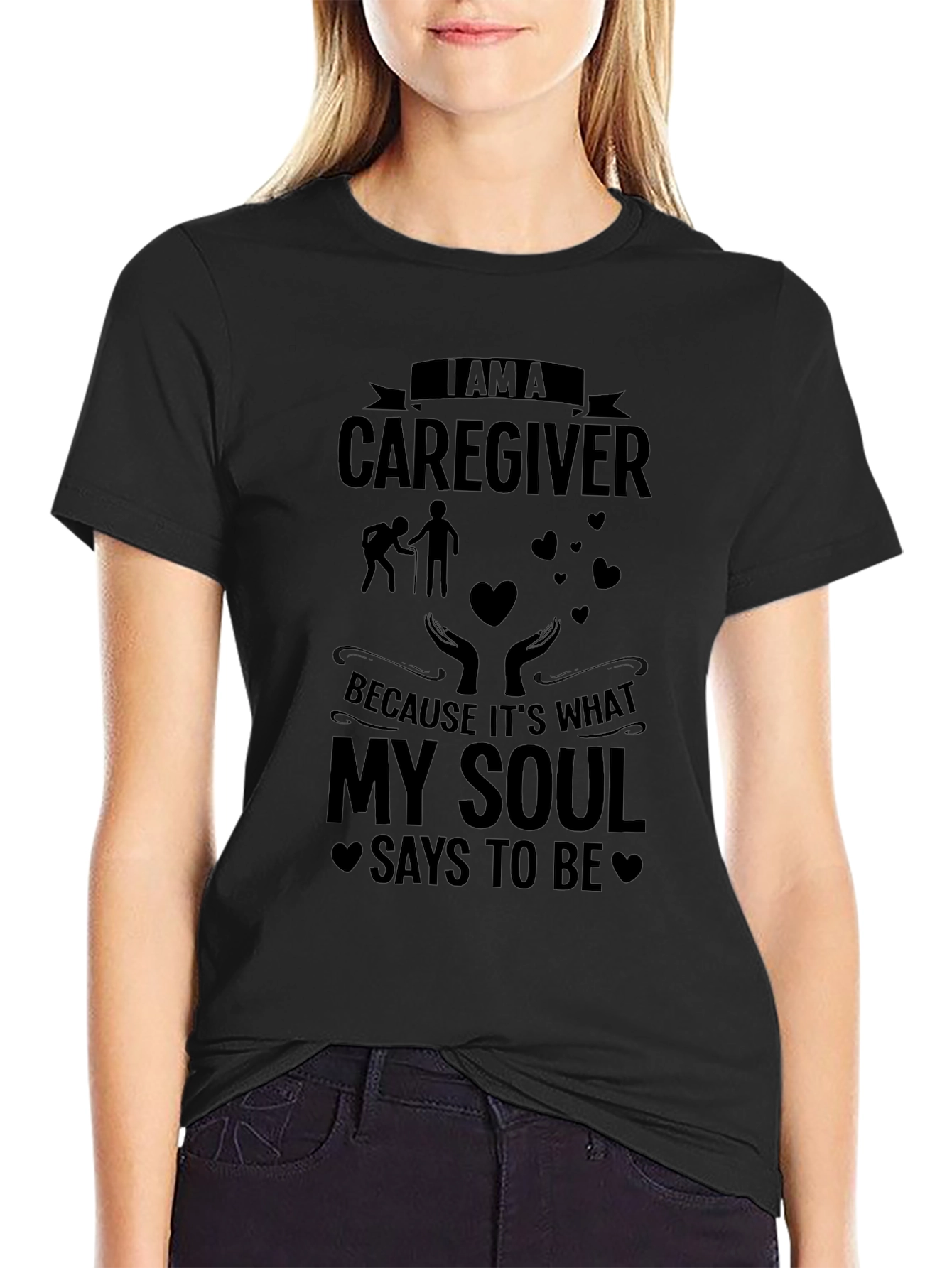 Caregiver Soul T-Shirt - Black Graphic Tee