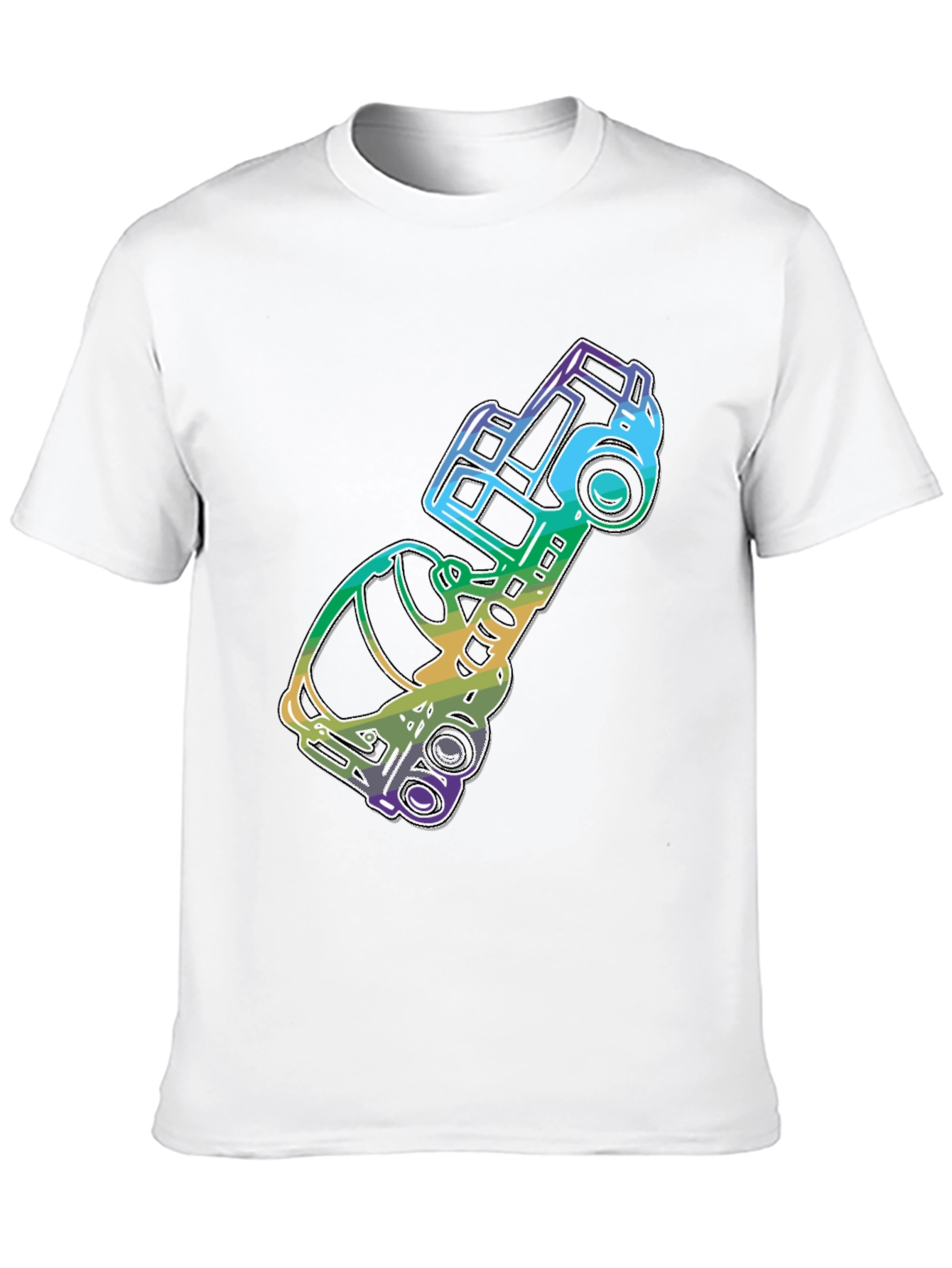 Retro Rainbow Car Graphic Tee - Black